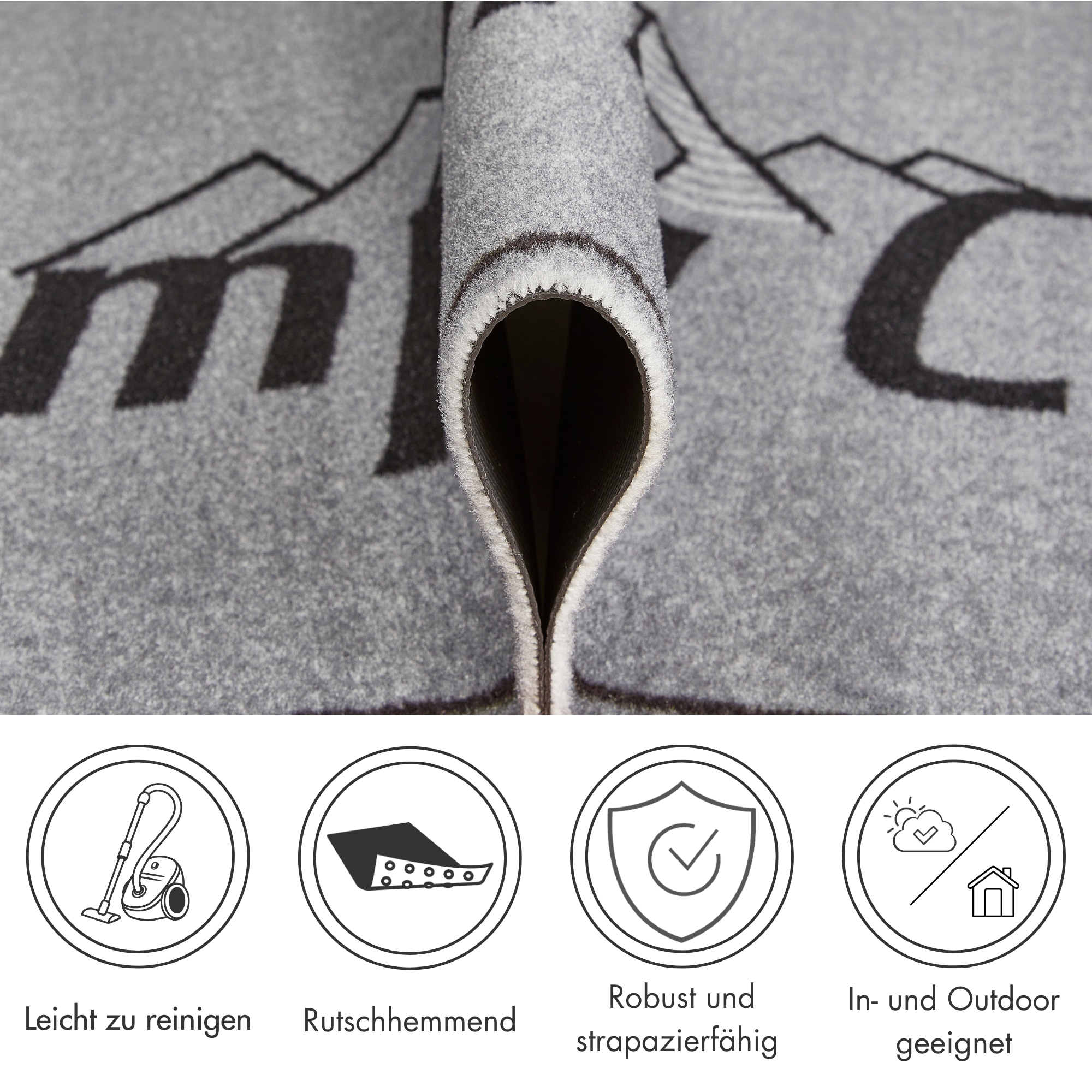 my home Läufer »Camping« rechteckig 8,5 mm Höhe mit Schriftzug, ideal für Camper & Wohnwagen, In- und Outdoor geeignet