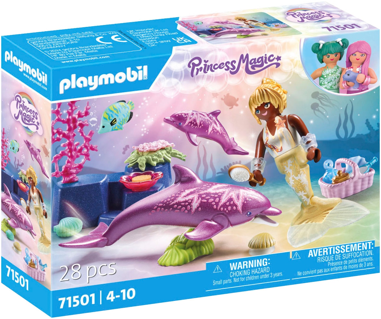 Playmobil® Konstruktions-Spielset »Meerjungfrau mit Delfinen (71501), Princess Magic«, (28 St.),...