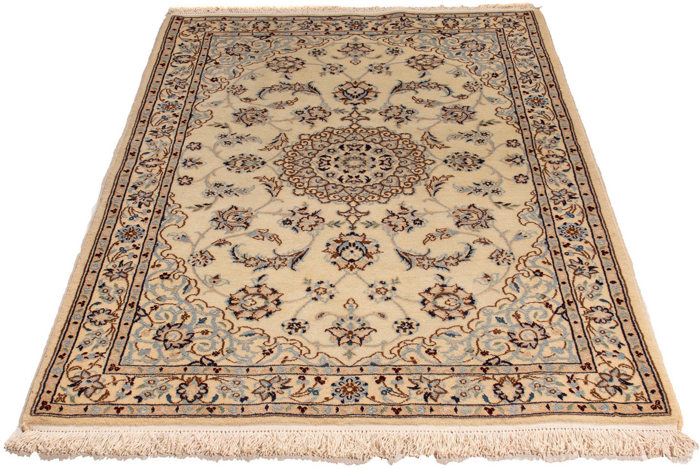 Image of morgenland Orientteppich »Perser - Nain - Royal - 145 x 97 cm - beige«, rechteckig, 10 mm Höhe, Wohnzimmer, Handgeknüpft, Einzelstück mit Zertifikat bei Ackermann Versand Schweiz