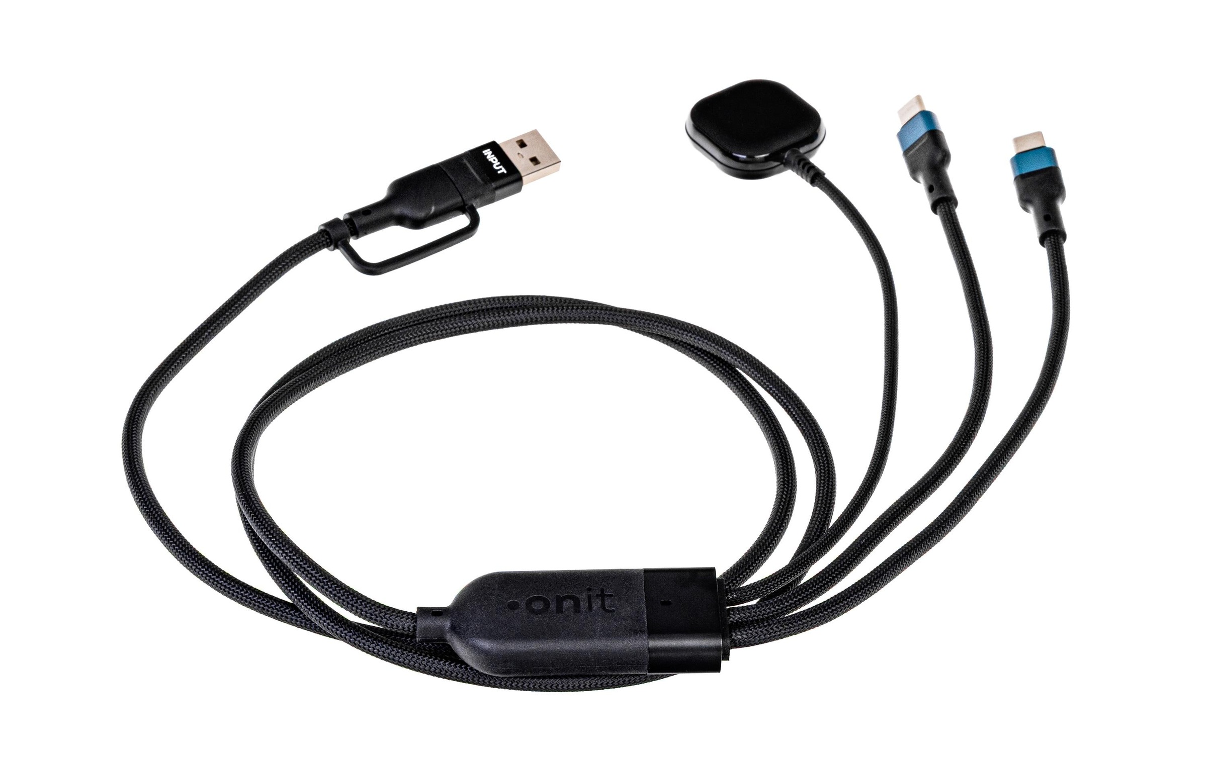 onit Câble USB »2.0-Kabel USB A/USB C - 2x USB-C/Ladepad« 120 cm