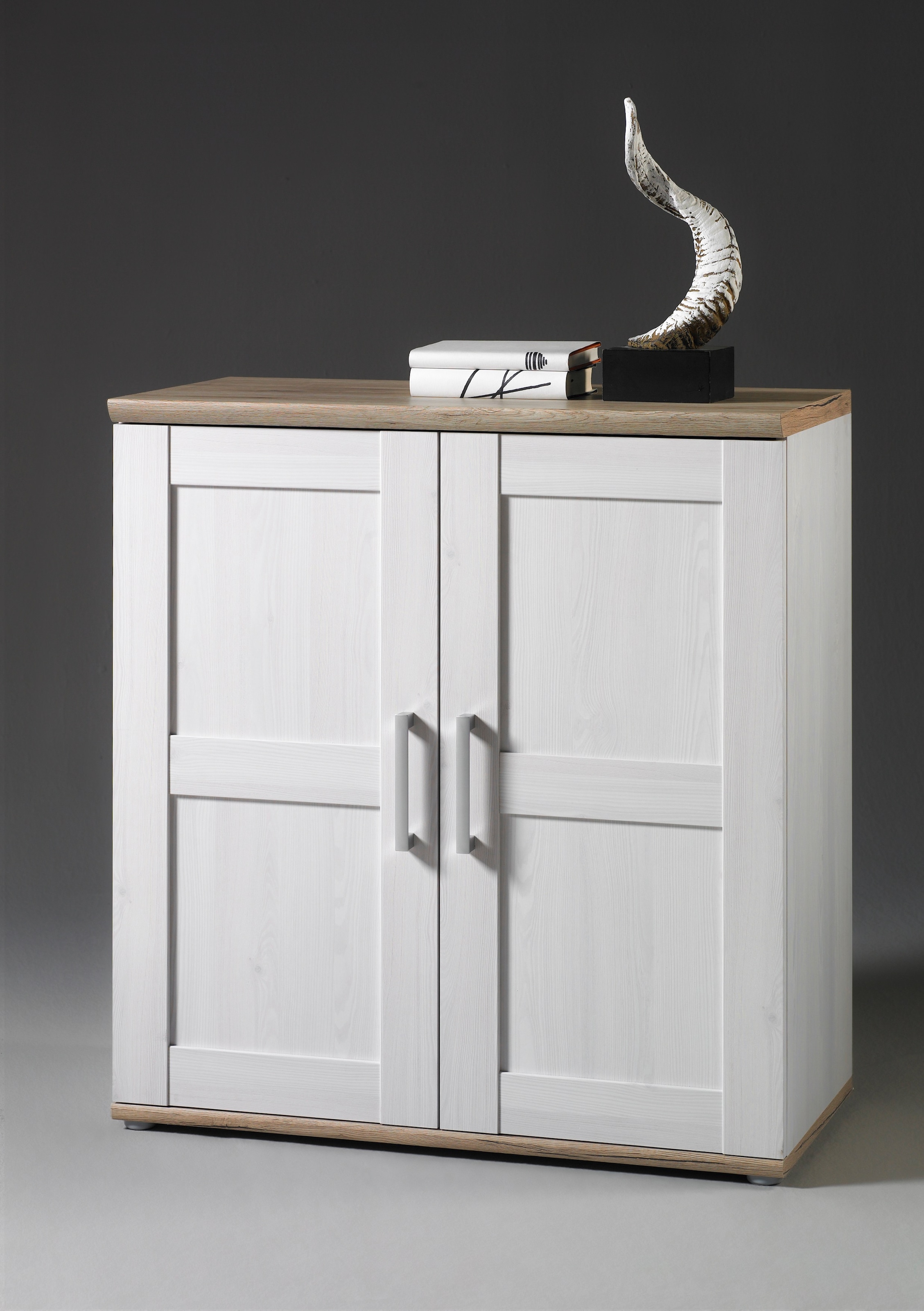 Image of HBZ Kommode "Romance im Landhaustil, BxHxT 93x99x45 cm" Schrank mit 2 Türen und 2 Einlegeböden