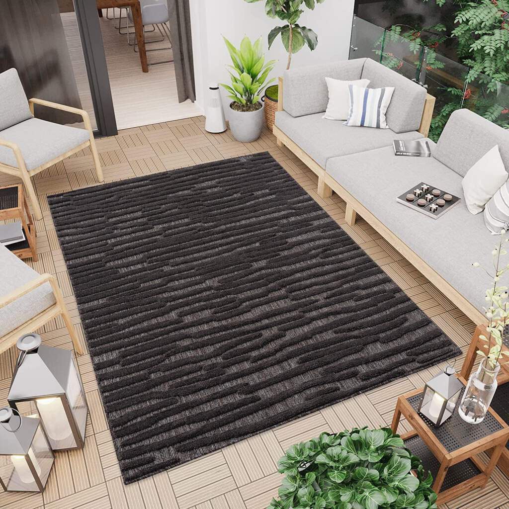 Carpet City Teppich »In-& Outdoorteppich Santorini 58394, 3D-Effekt,  Streifen«, rechteckig, Wetterfest & UV-beständig für Terrasse, Balkon,  Küche, Flur günstig kaufen