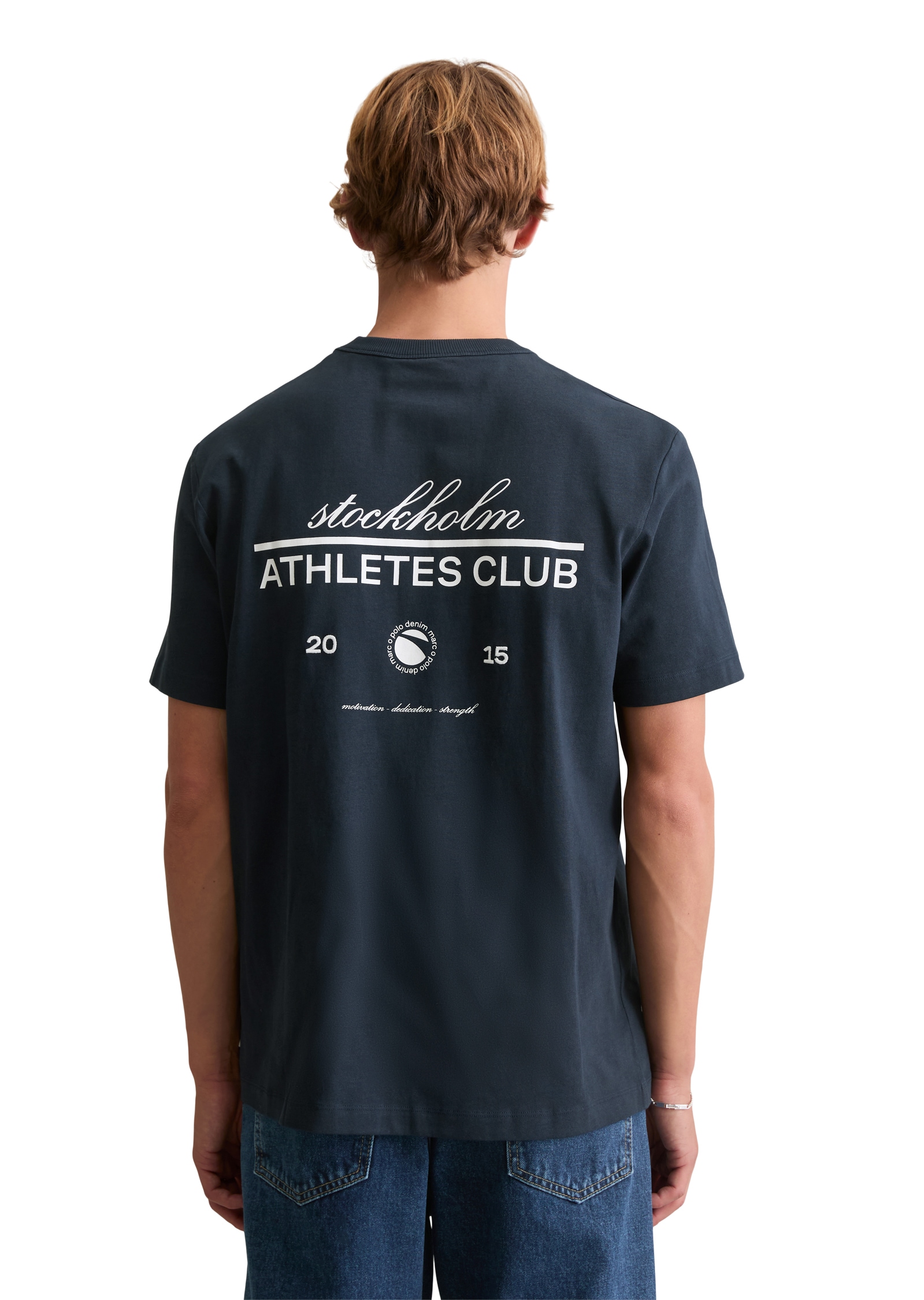 Marc O'Polo DENIM T-shirt mit grossem Rückenprint, relaxed fit, Rundhals