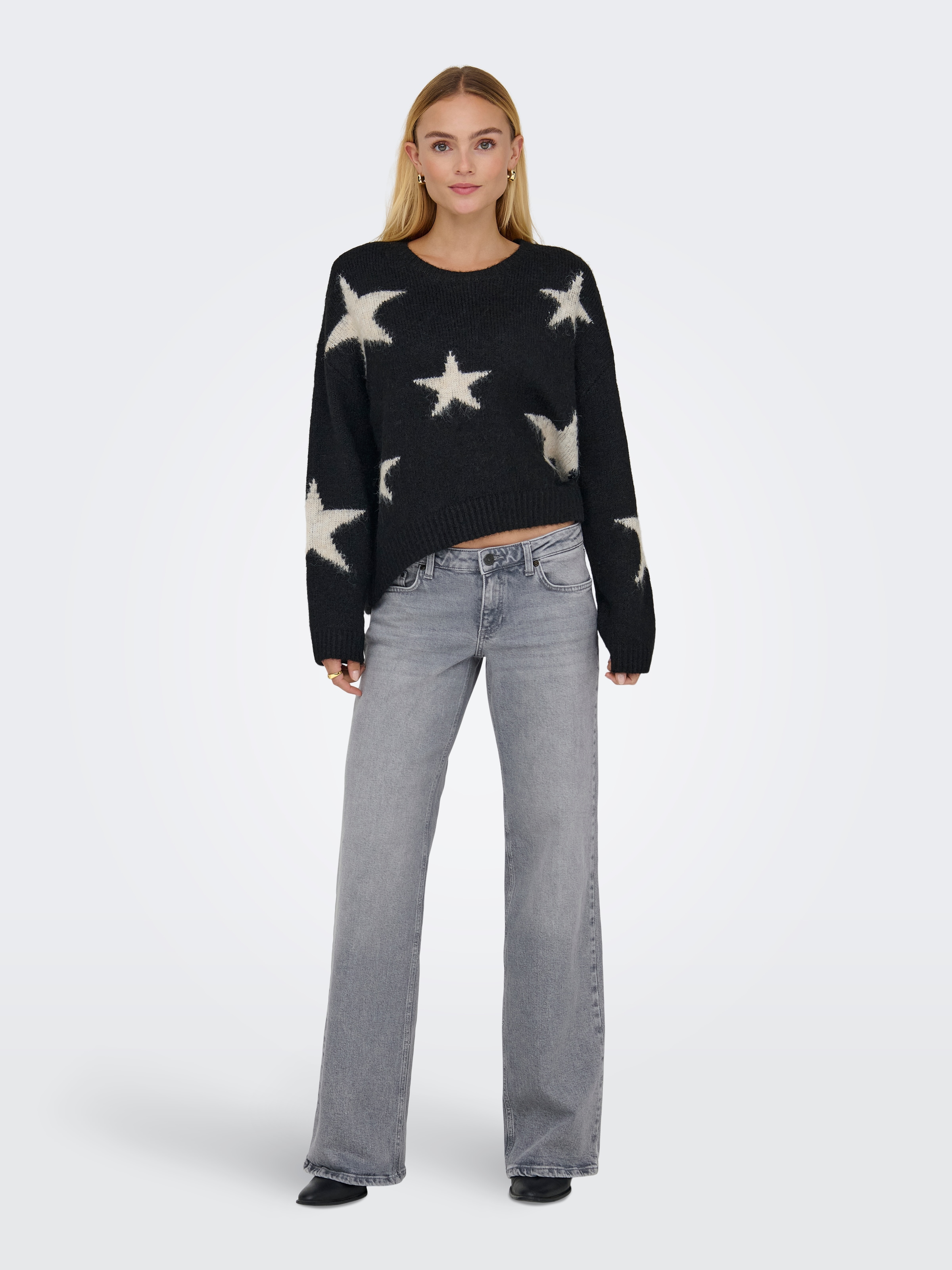 ONLY Low-rise-Jeans »ONLJUICY LW WIDE LEG DNM REA707 NOOS« Baumwollmischung, low waist, wide fit