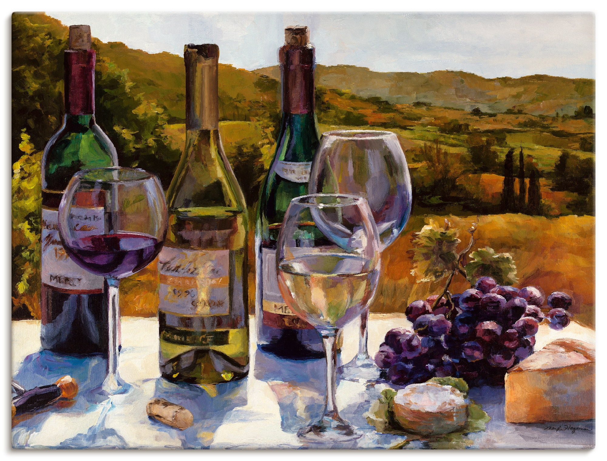 Image of Artland Wandbild »Eine Weinprobe«, Getränke, (1 St.), in vielen Grössen & Produktarten -Leinwandbild, Poster, Wandaufkleber / Wandtattoo auch für Badezimmer geeignet bei Ackermann Versand Schweiz