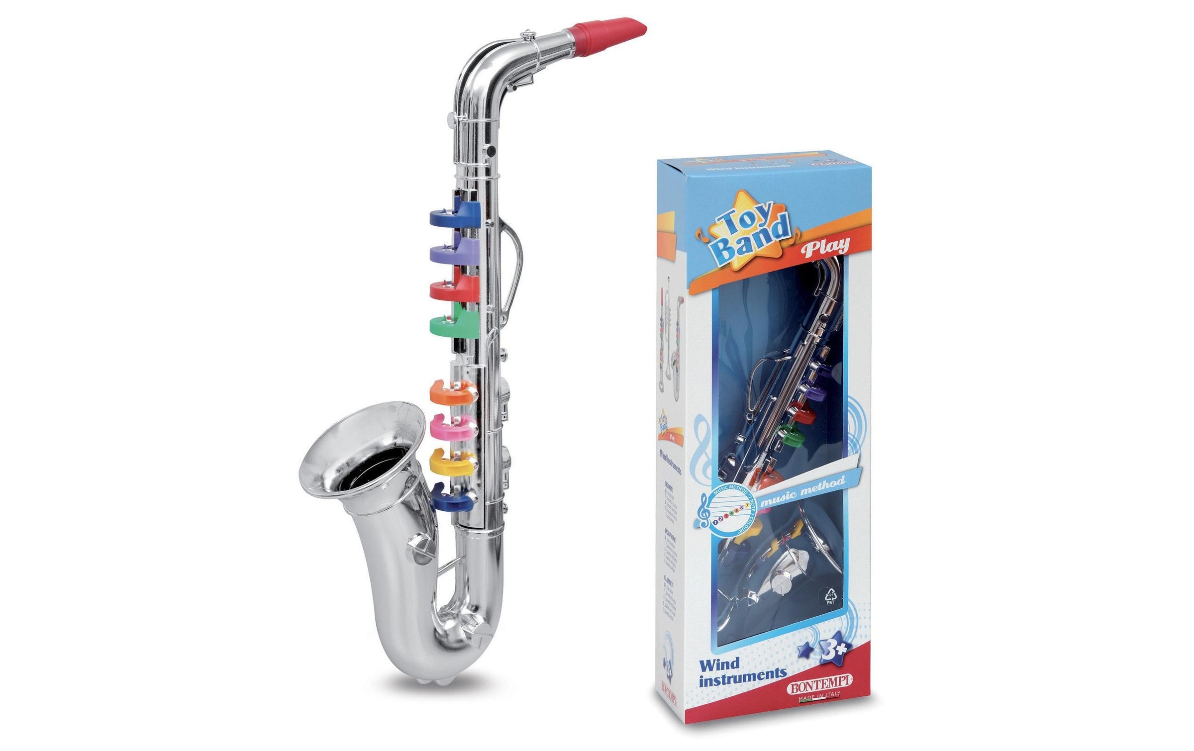 Bontempi Spielzeug-Musikinstrument »Saxophon mit 8 farbigen Tasten«
