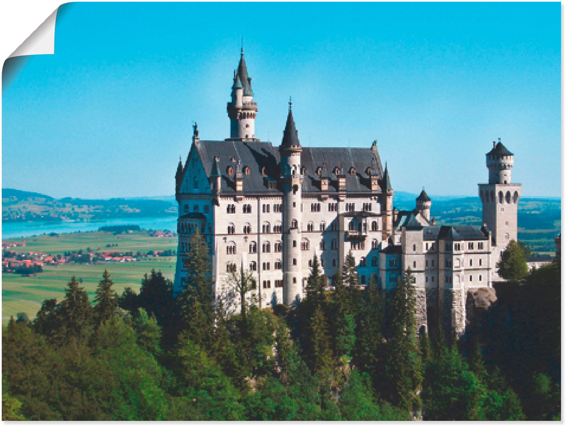 Image of Artland Wandbild »Schloss Neuschwanstein Bayern«, Gebäude, (1 St.), in vielen Grössen & Produktarten -Leinwandbild, Poster, Wandaufkleber / Wandtattoo auch für Badezimmer geeignet bei Ackermann Versand Schweiz