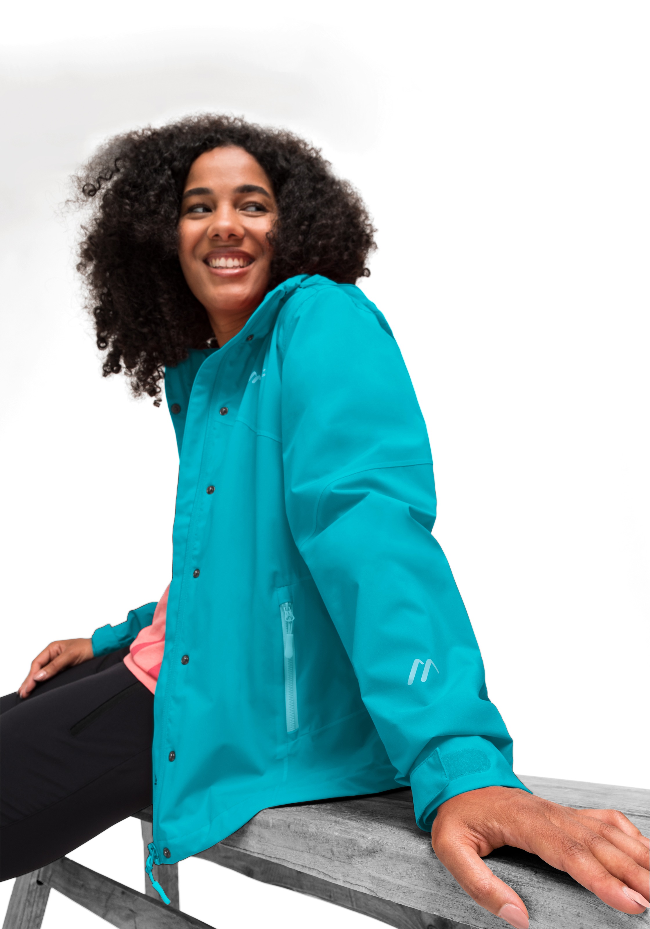 Maier Sports Outdoorjacke »Metor rec W«, Damen Regenjacke wasserdicht mit Kapuze, 2 Taschen aussen, Innentasche
