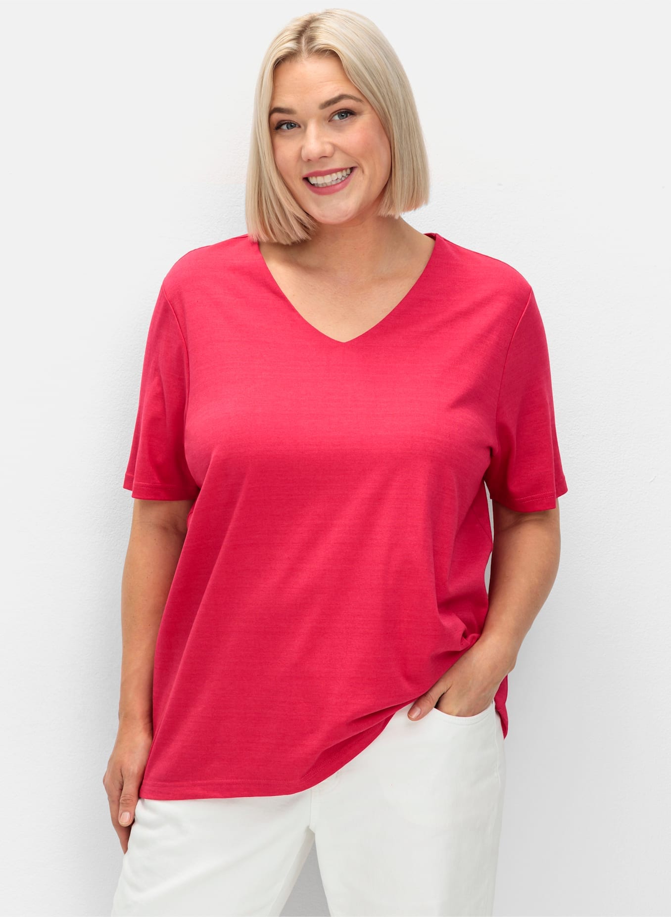 Sheego Kurzarmshirt »T-Shirt«, (1 tlg.)