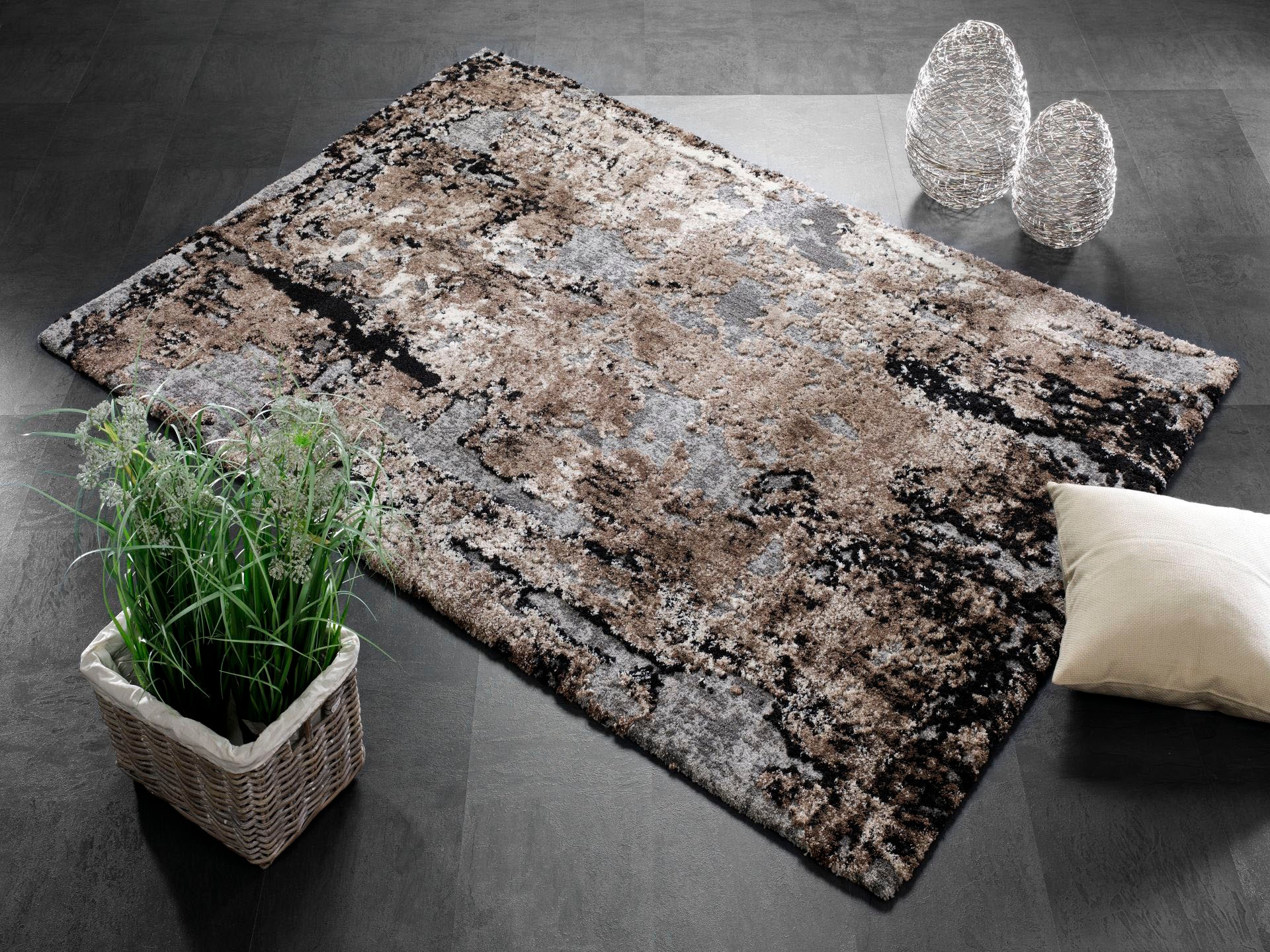 Image of OCI DIE TEPPICHMARKE Teppich "JUWEL LIRAY" rechteckig 20 mm Höhe Kurzflor, Wohnzimmer, Marmor Optik, Hoch Tief Effekt