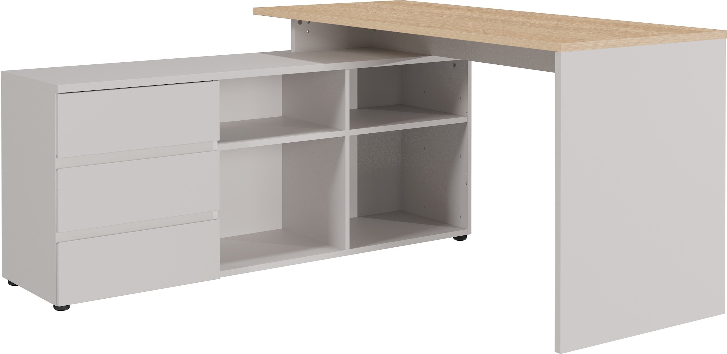 GERMANIA Eckschreibtisch »Lissabon« 146 x 76 x 145 cm, Soft Close, gespiegelt montierbar, Made in Germany