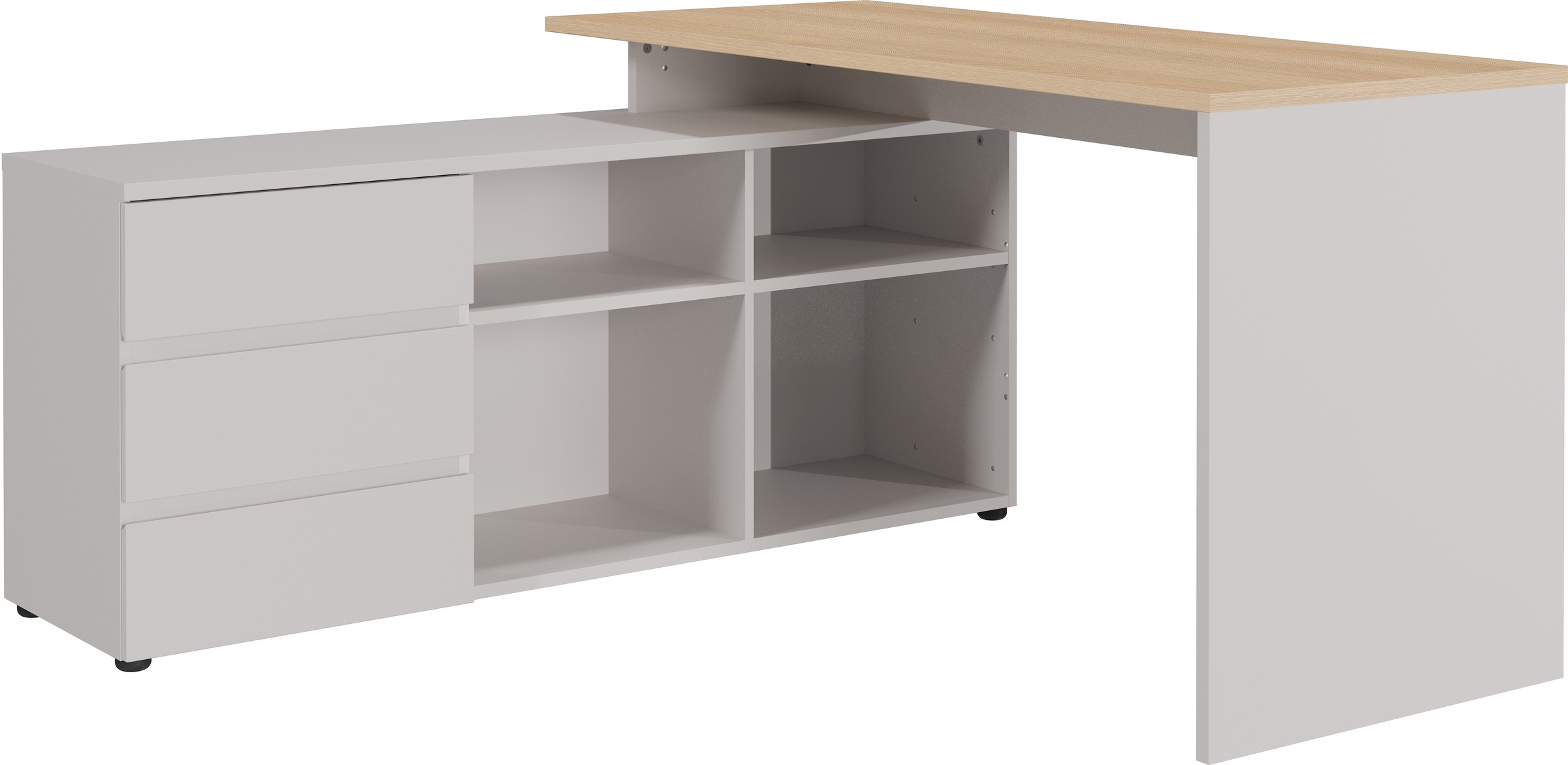 Image of GERMANIA Eckschreibtisch "Lissabon" Winkelschreibtisch mit integriertem Sideboard