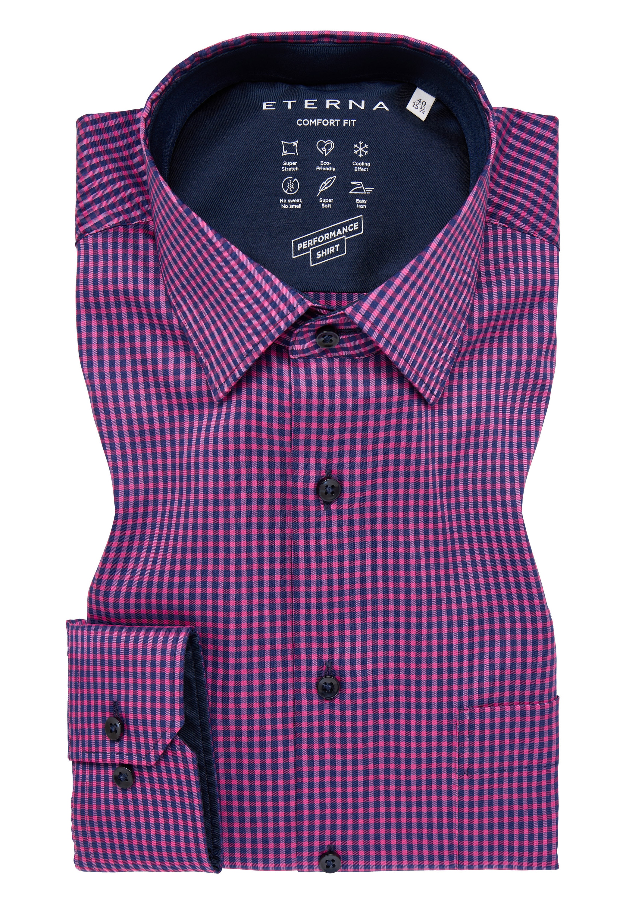 Eterna Chemise à manches longues »COMFORT FIT« EASY IRON (bügelleicht)