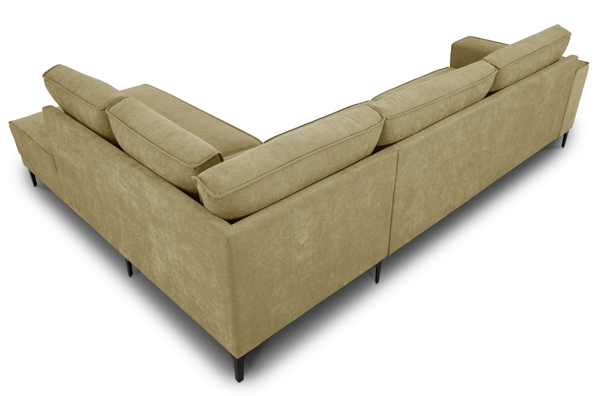 Places of Style Ecksofa »Polsterecke Oland, Struktur, Flachgewebe, Luxus-Microfaser, Boucle«, L-Form, 289 cm, Wellenunterfederung, Skandi-Design, Metallfüsse