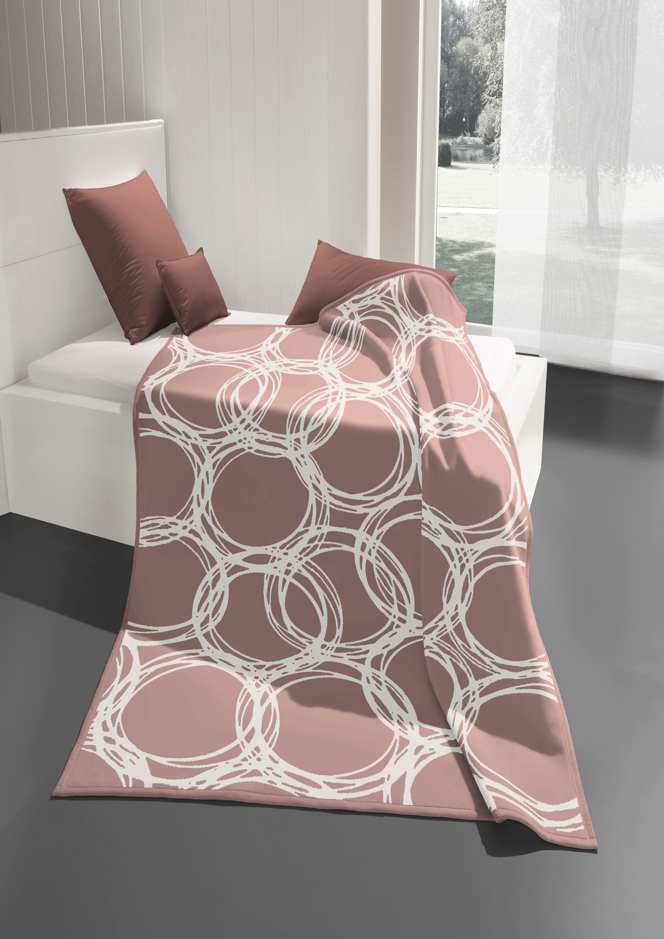 Image of BIEDERLACK Wohndecke »Rings«, mit modernem Kreise-Design, Kuscheldecke bei Ackermann Versand Schweiz