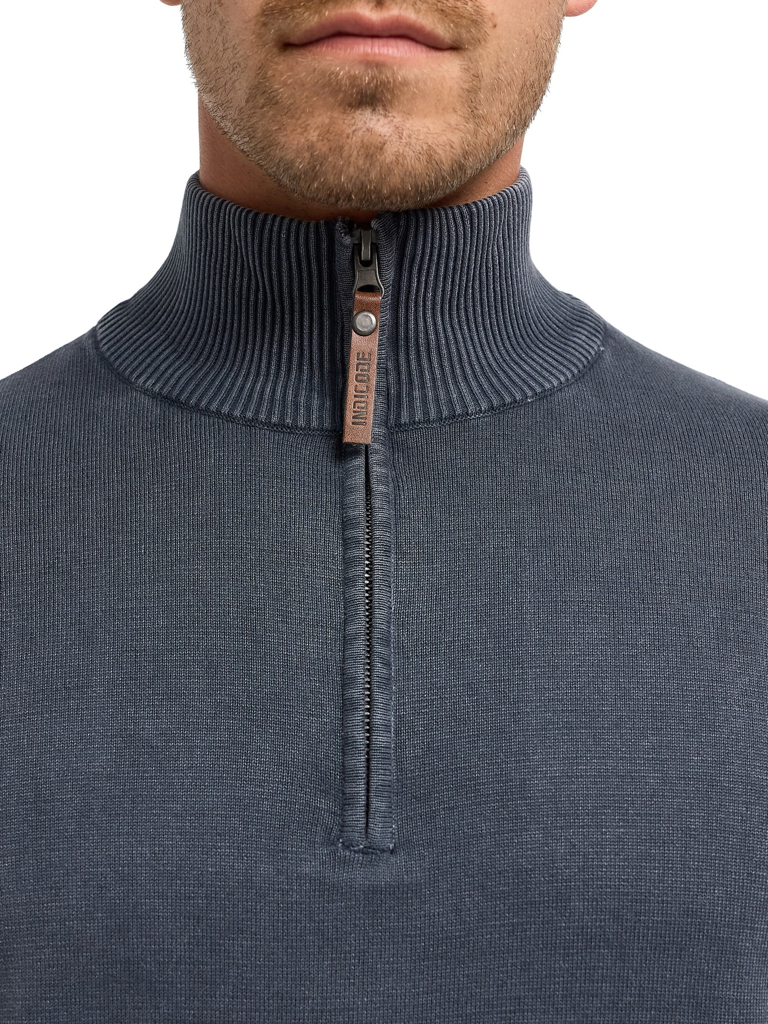 Indicode Troyer »INArkmill ½ zip« Baumwolle, regular fit