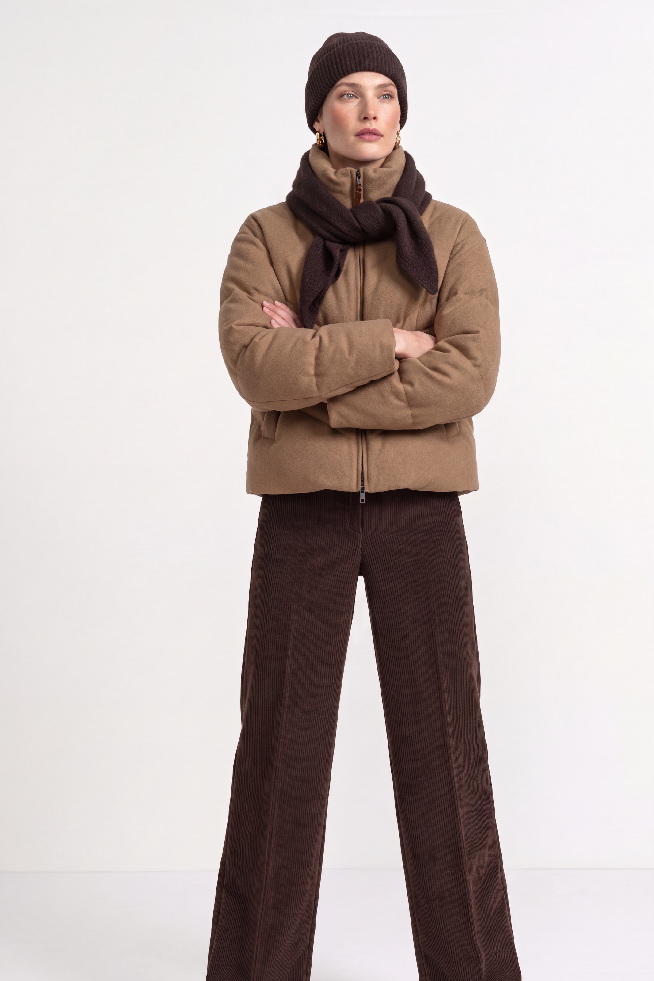 RICHROYAL Steppjacke ohne Kapuze aus Woll-Mix, Regular fit mit Stehkragen