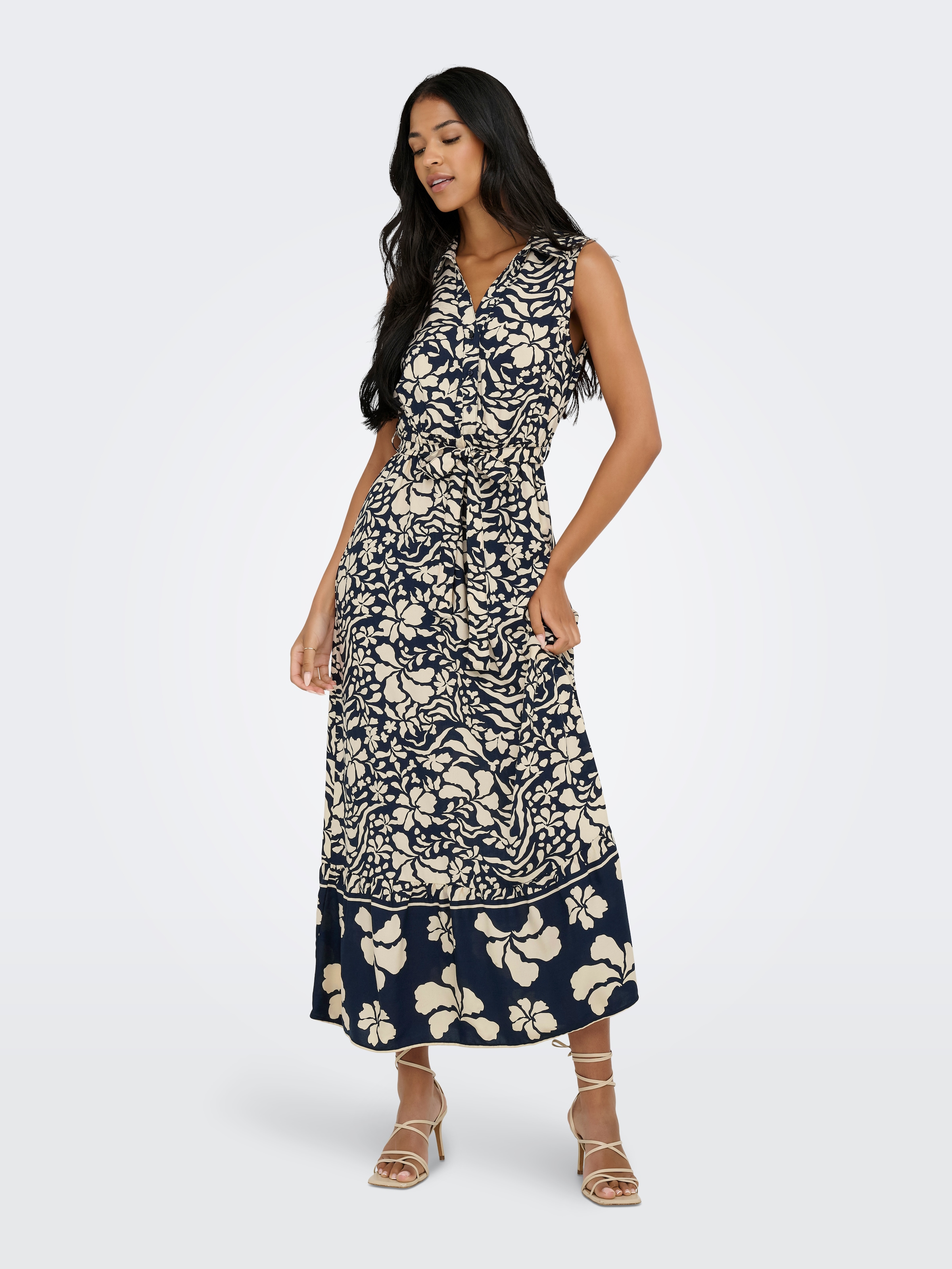 Image of ONLY Maxikleid "ONLVIBE LIFE S/L SHIRT LONG DRESS WVN" Sommerkleid