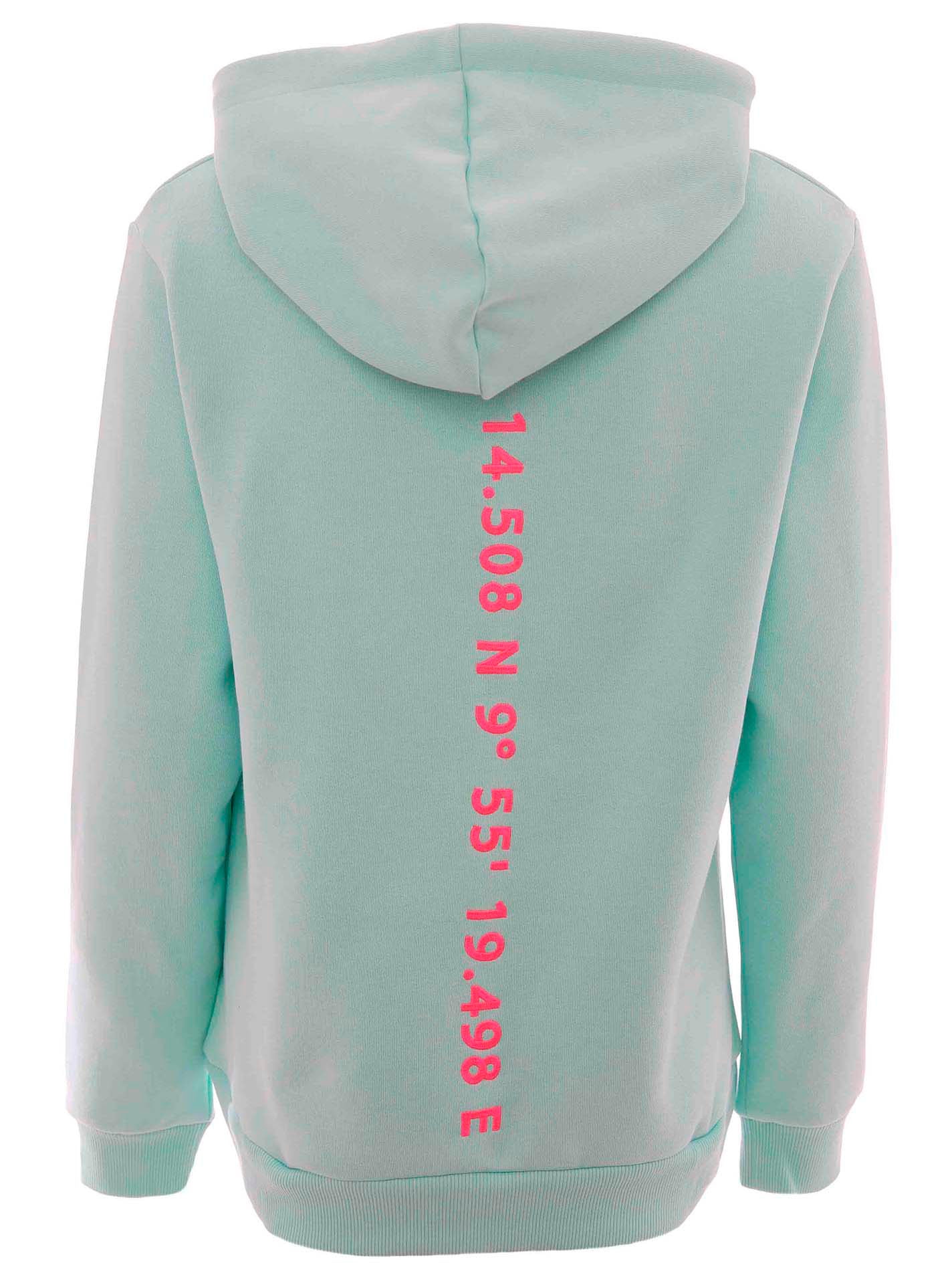 Zwillingsherz Sweatshirt, mit Kapuze, Frontprint, Rückenprint