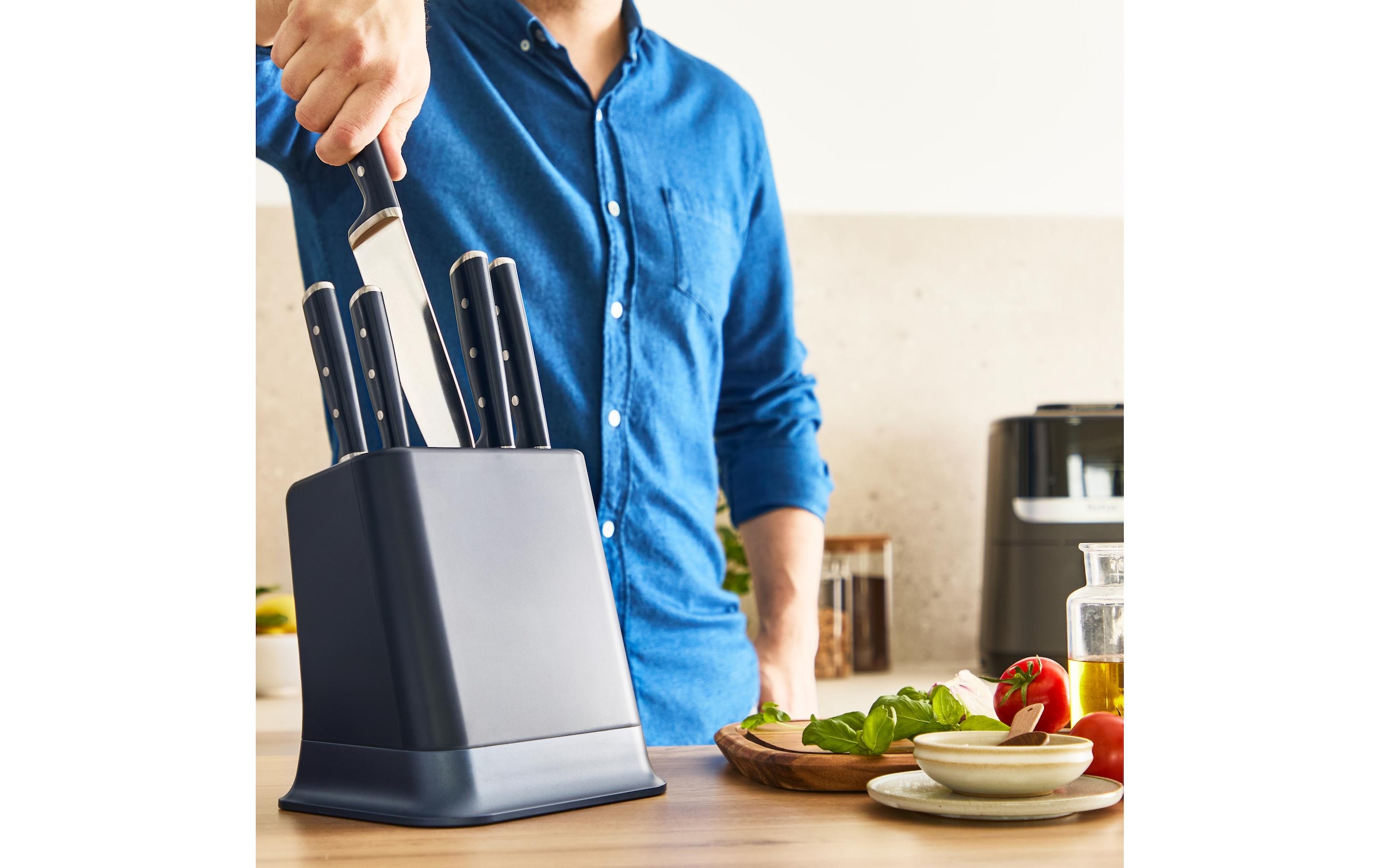 Tefal Bloc à couteaux »EverSharp Pro« 6 selbstschärfender Messerblock, Klinge aus deutschem Edelstahl