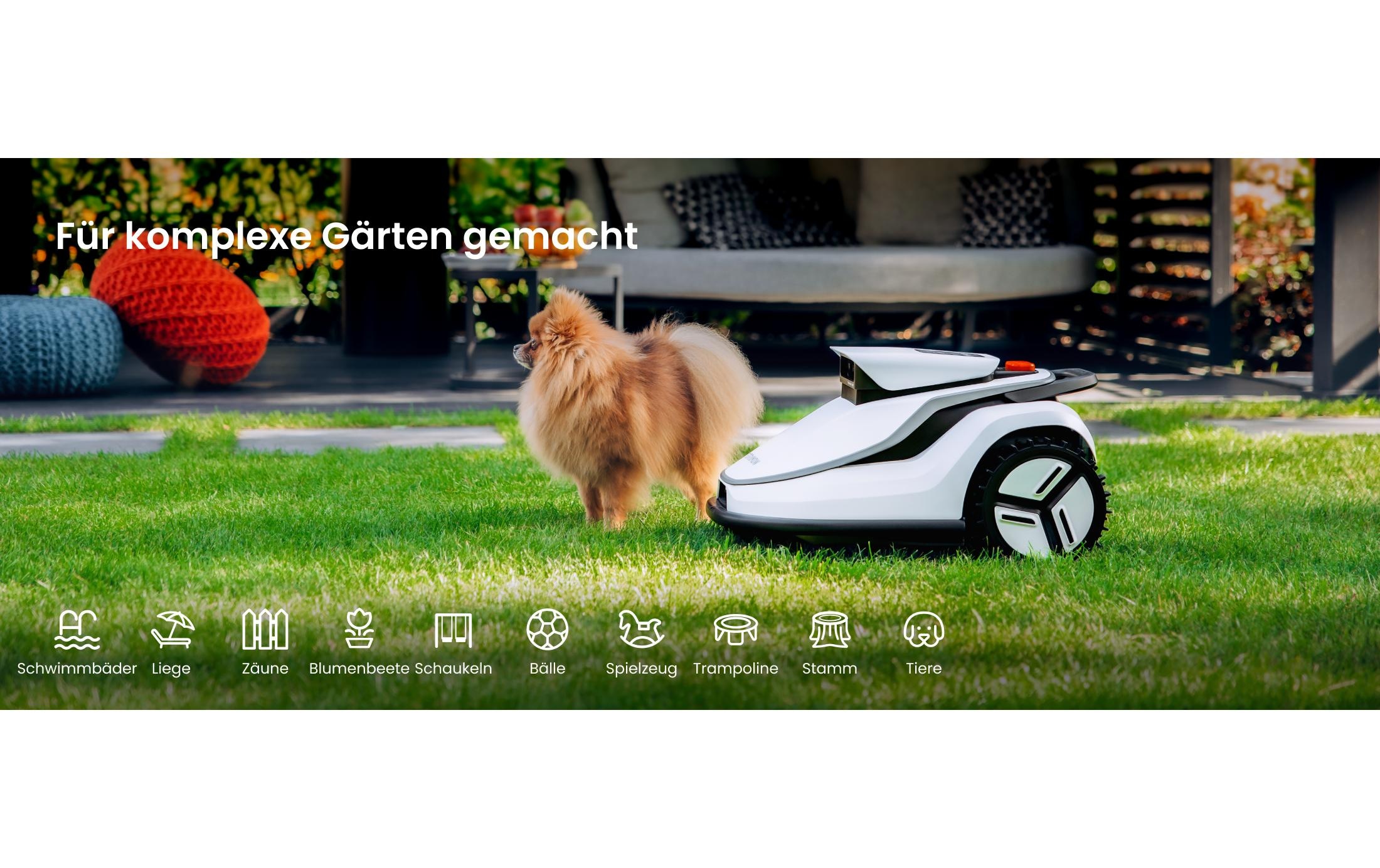   Rasenmähroboter »Terramow V1000 1200 m²«  Kabelloser, KI-gesteuerter Mähroboter