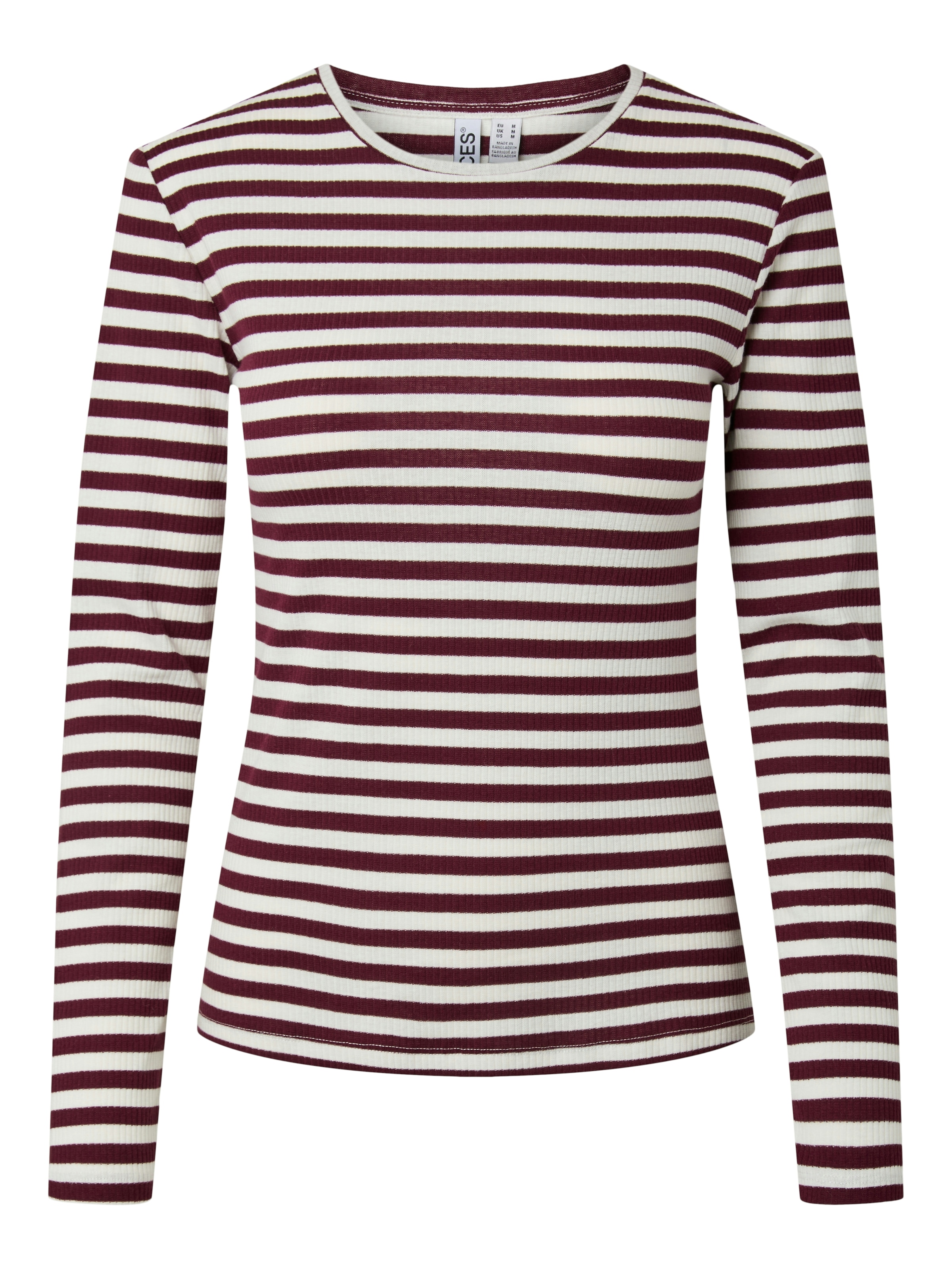 pieces T-shirt à manches longues »PCRUKA LS TOP NOOS BC« Mélange de coton, coupe slim