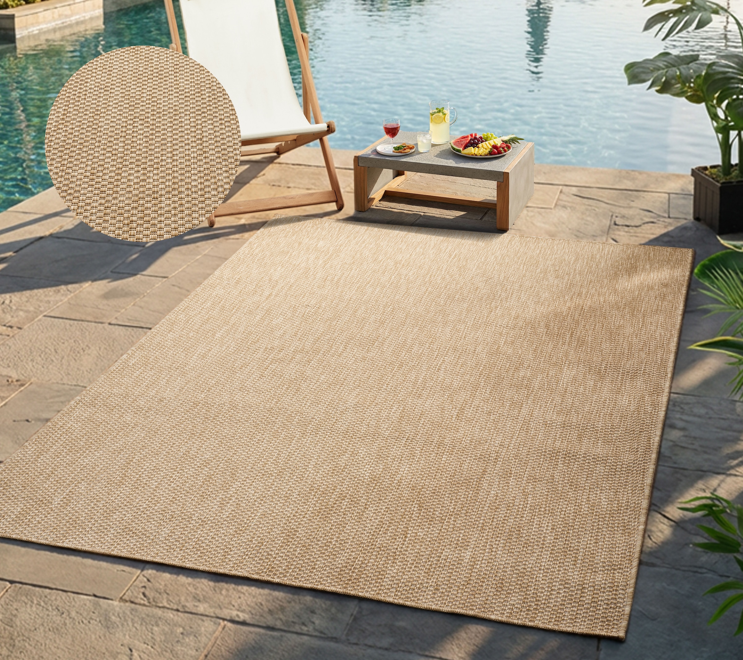 Bruno Banani Teppich »Venezia« rechteckig 4 mm Höhe In- und Outdoor geeignet, Sisal-Optik, Wetterfest & UV-beständig