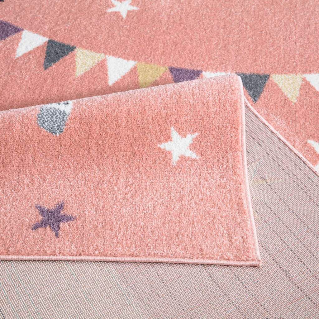 Carpet City Kinderteppich »ANIME890«, rechteckig, 11 mm Höhe, Kinderzimmer Teppich Modern mit Mond, Blumen, Wolken, Creme, Multi