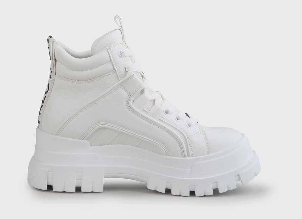 Buffalo Bottines à lacets »ASPHA NC MID«  Plateauboots, Schnürstiefelette, High Top Sneaker in monochromer Optik