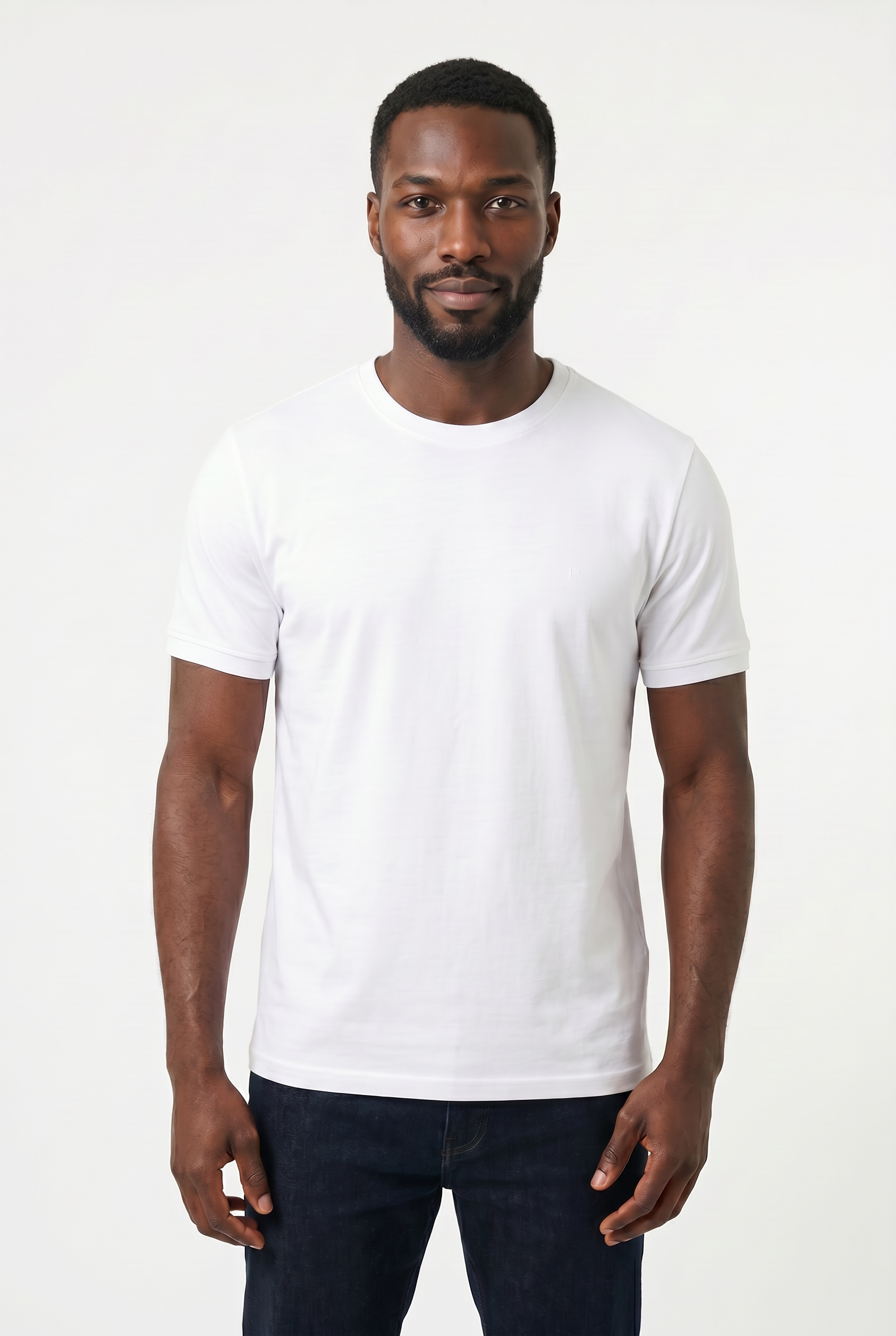 Image of Pierre Cardin T-Shirt "Rundhals" mit Logo Stickerei
