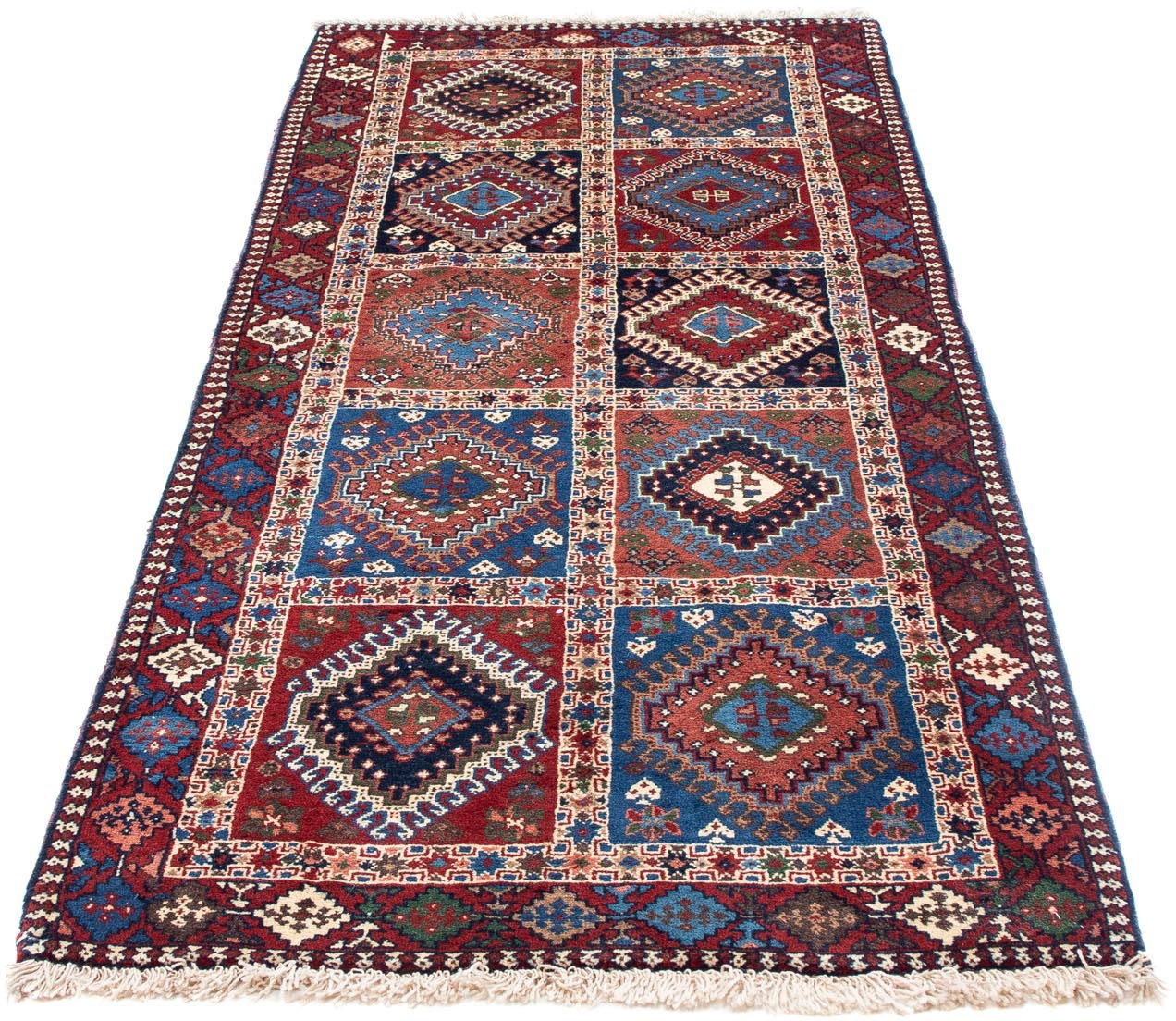 Image of morgenland Hochflor-Läufer »Yalameh Felder Rosso chiaro 200 x 82 cm«, rechteckig, 1 mm Höhe, Handgeknüpft bei Ackermann Versand Schweiz