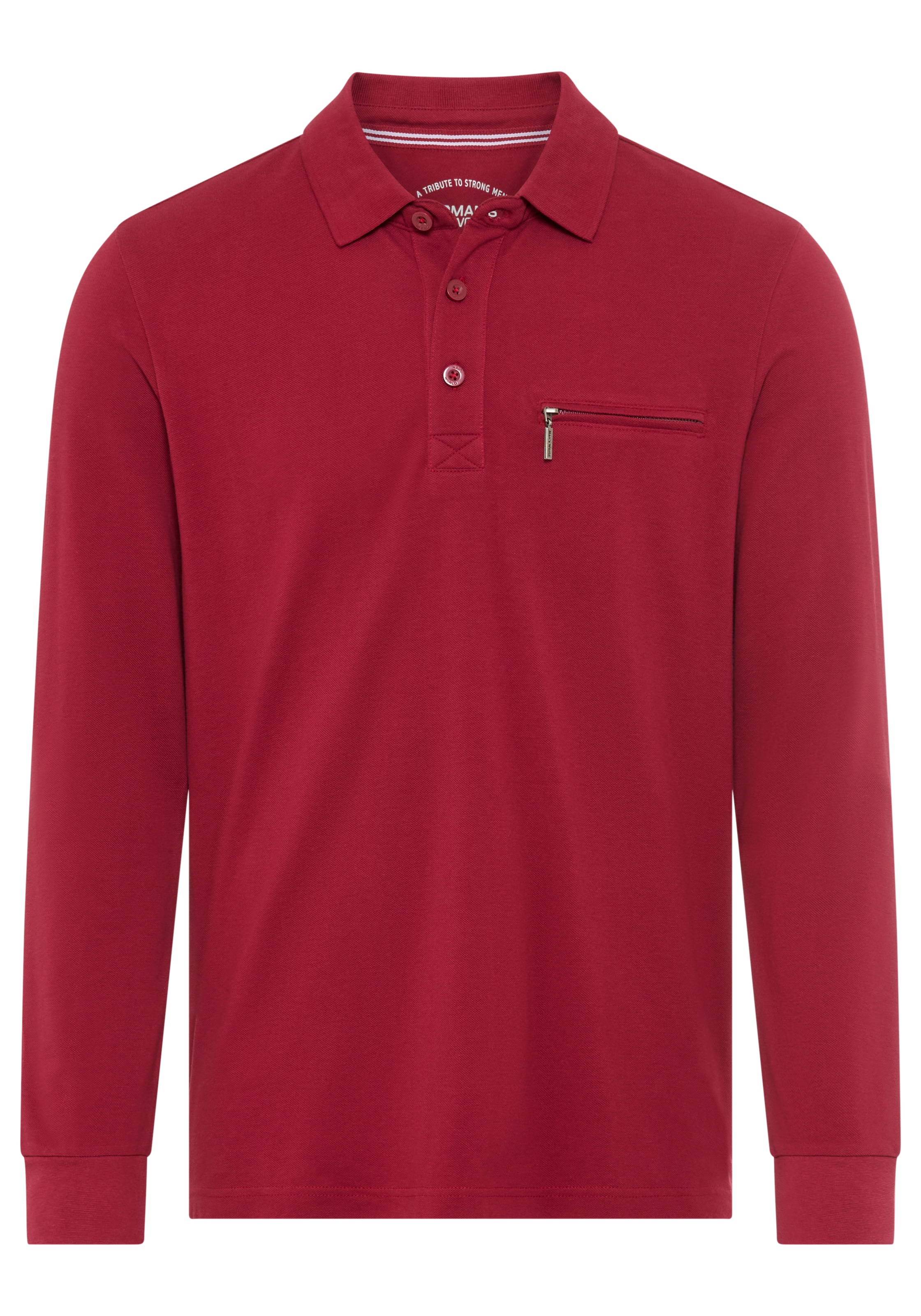 Man's World Langarm-Poloshirt »Neue Kollektion!« schmale Passform, Langarm, mit Reissverschlusstasche