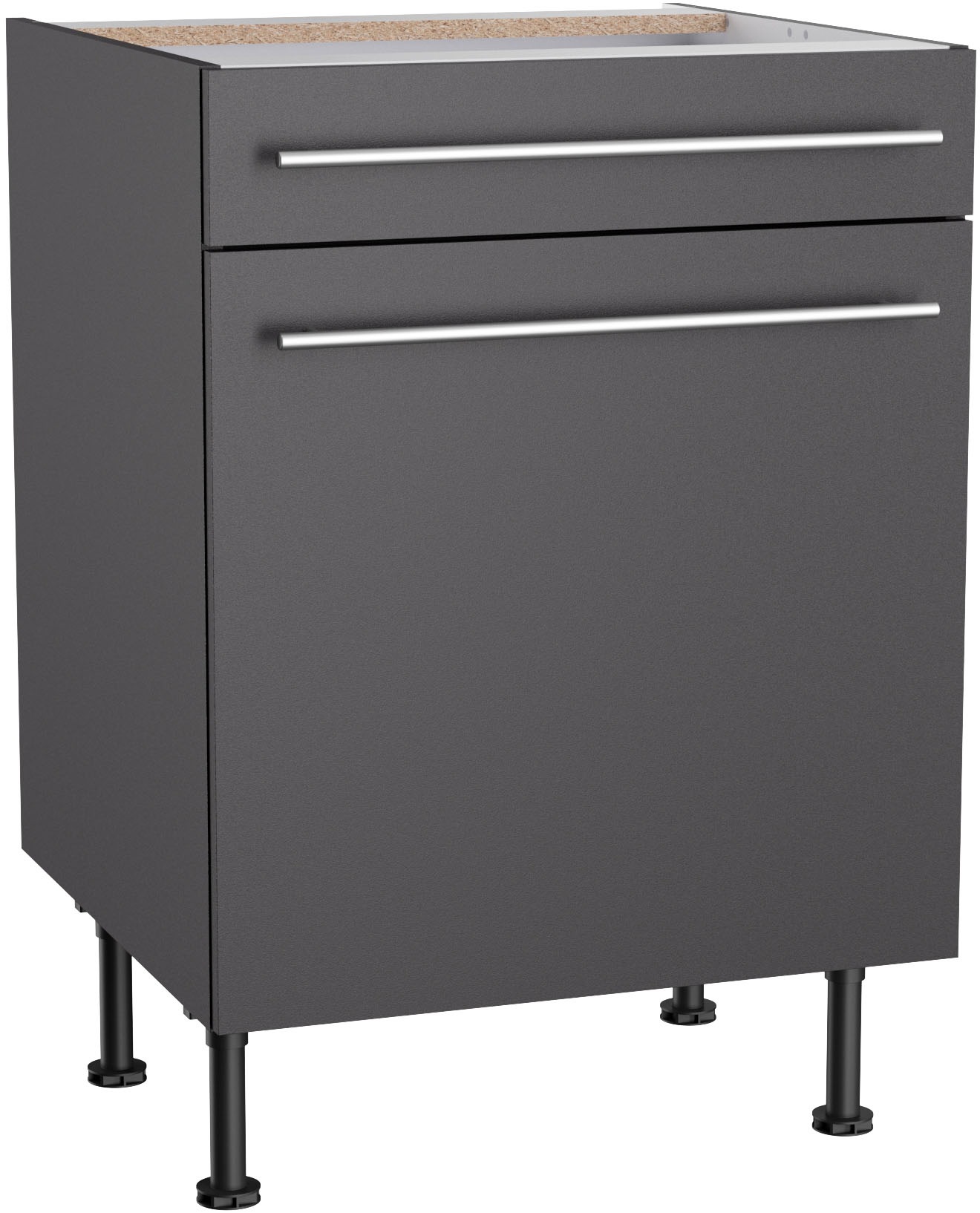 Image of KOCHSTATION Unterschrank "KS-Bern2" Breite 60 cm, 1 Tür, 1 Schubkasten, 1 Einlegeboden