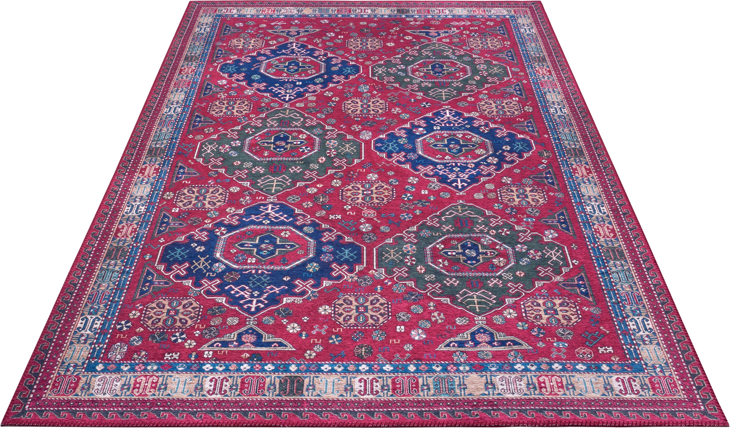 Image of NOURISTAN Teppich »Tuan Belutsch«, rechteckig, 5 mm Höhe, Klassischer Teppich, Orient Optik, Vintage Design, Gekettelt, Wohnzimmer, Schlafzimmer, Robust, Pflegeleicht bei Ackermann Versand Schweiz