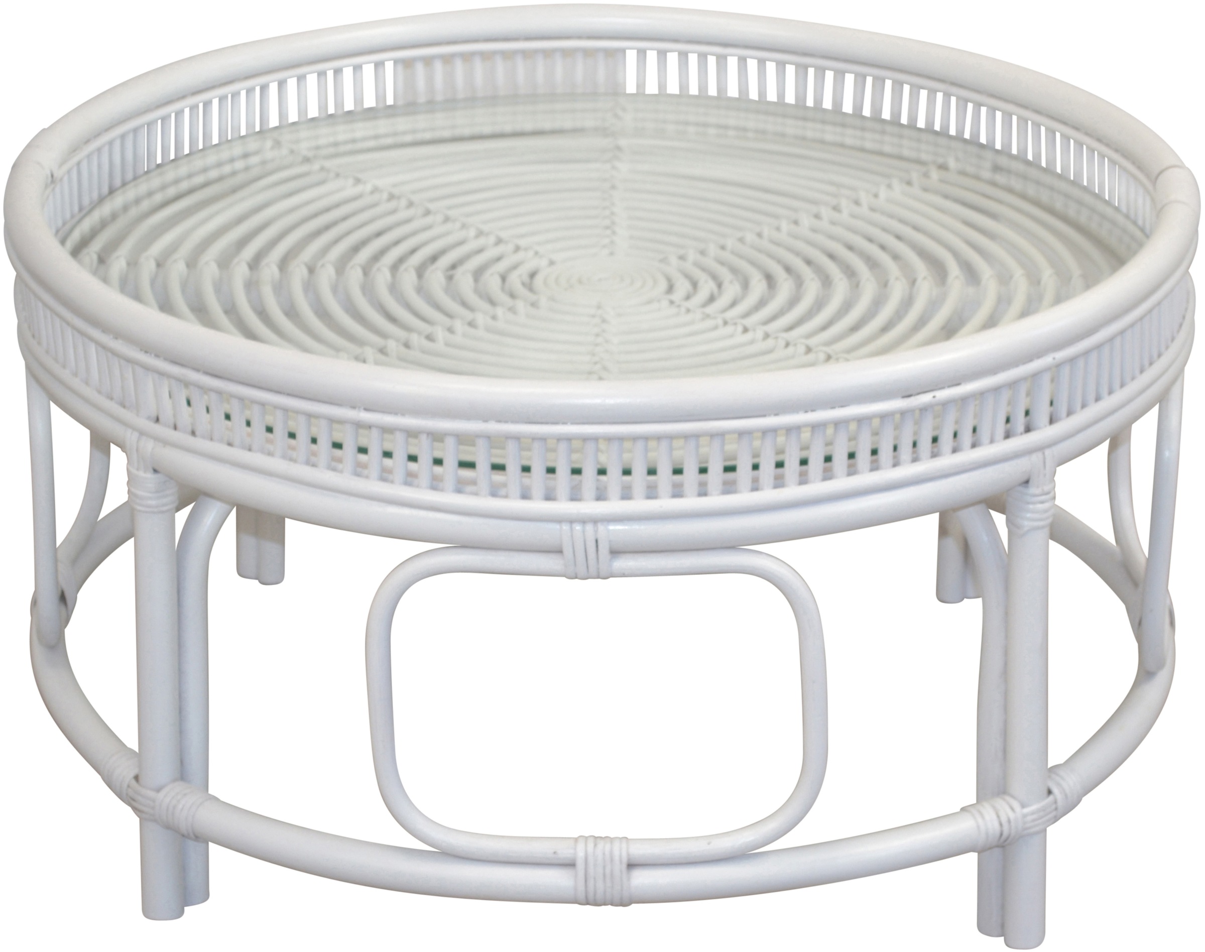 HOFMANN LIVING AND MORE Couchtisch Rattan-Couchtisch mit oder ohne Glasplatte lieferbar