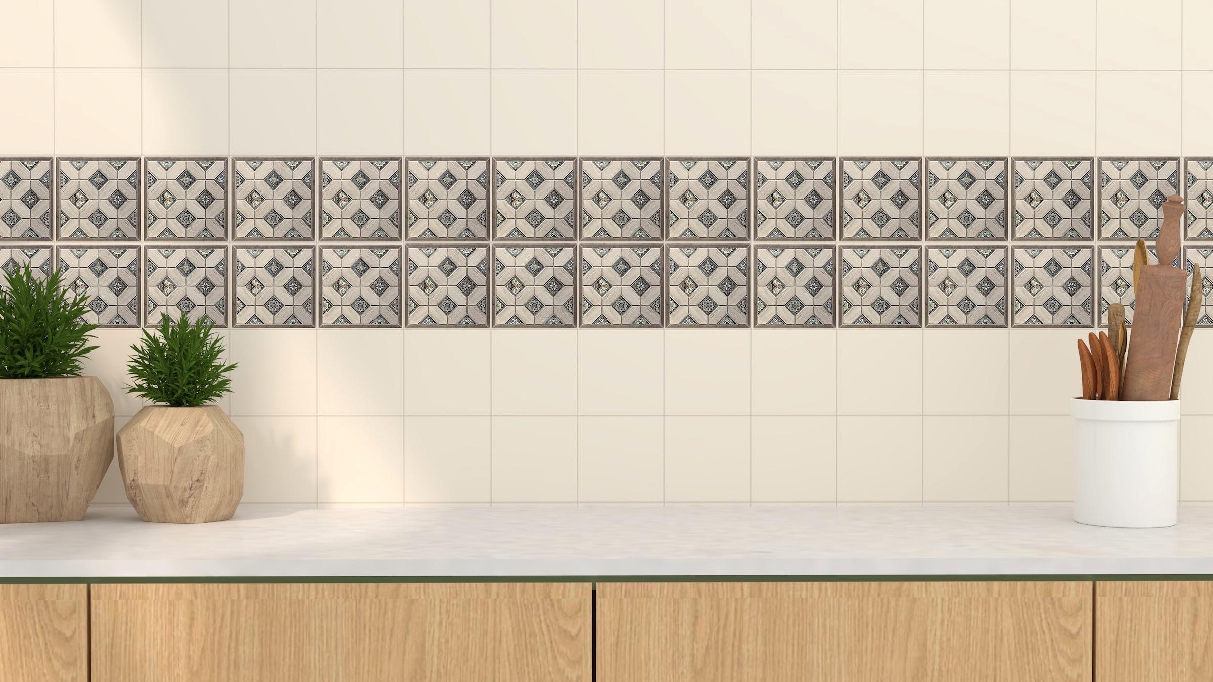 queence Autocollants pour carrelage »Vierecke« Stickerfliesen, selbstklebend, Sticker, 12er Set