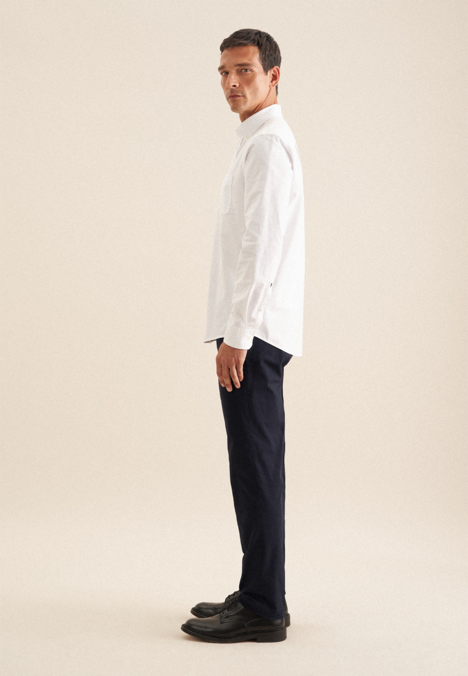 seidensticker Chemise d'affaires Regular 1/1 Button-Down-Kragen Uni