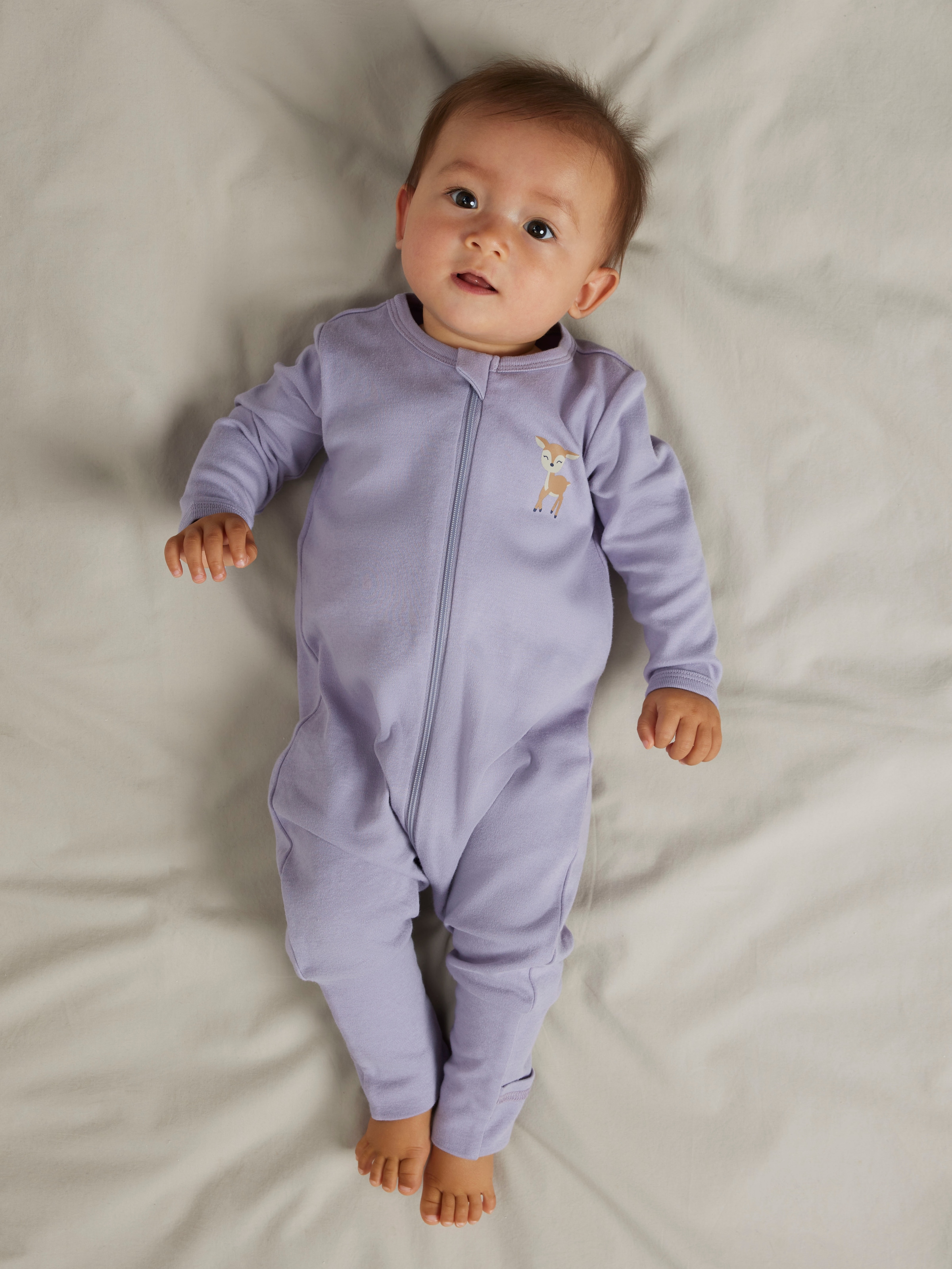 Name It Schlafanzug »NBFNIGHTSUIT 2P ZIP FF LILAC DEER NOOS« Packung, 2 tlg.
