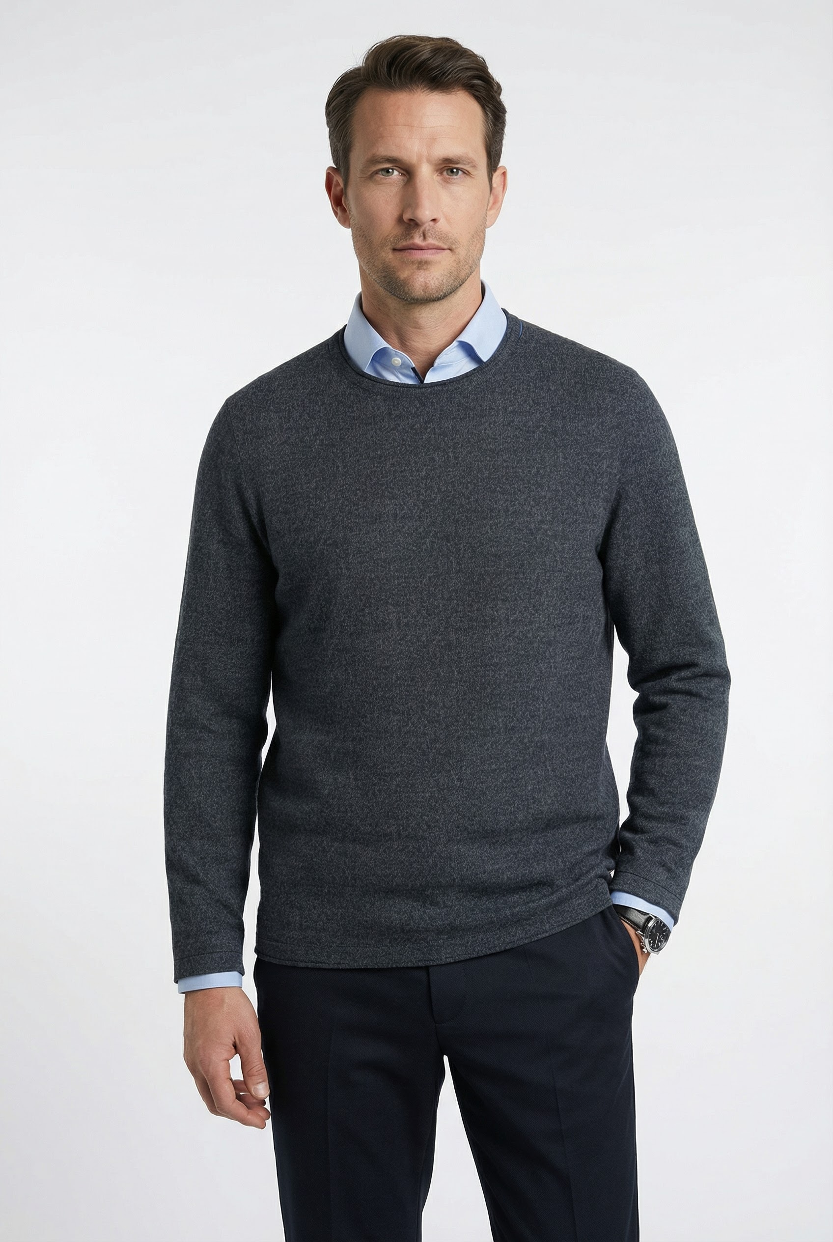 OLYMP Rundhalspullover »OLYMP Strick Casual« Crew Neck