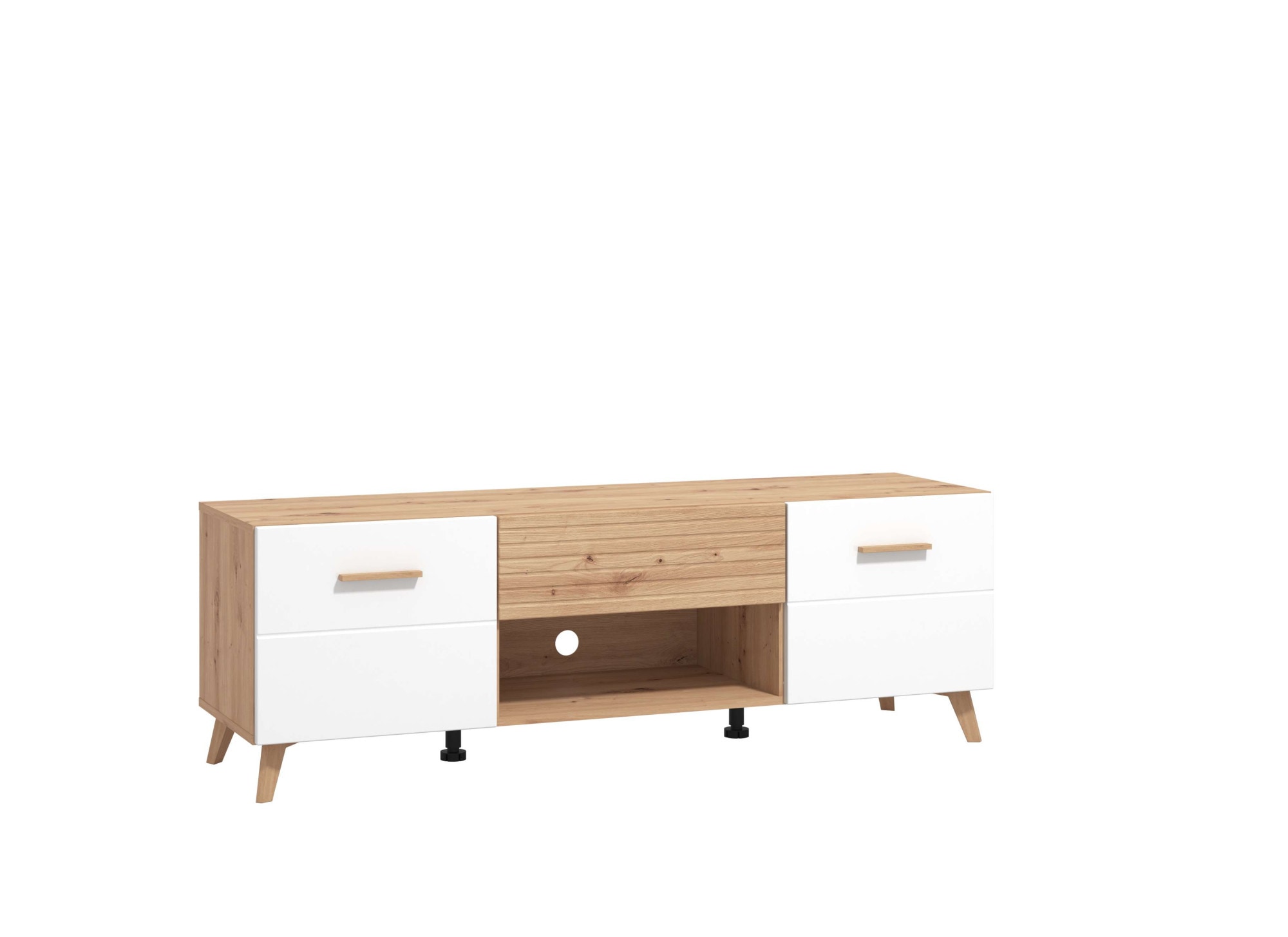 Image of Home affaire Lowboard "Bretagna TV-Lowboard, TV-Schrank, TV-Ständer, Breite 150 cm" Kommode mit Schublade, Holzgriffen, TV-Möbel, in Artisan Eiche