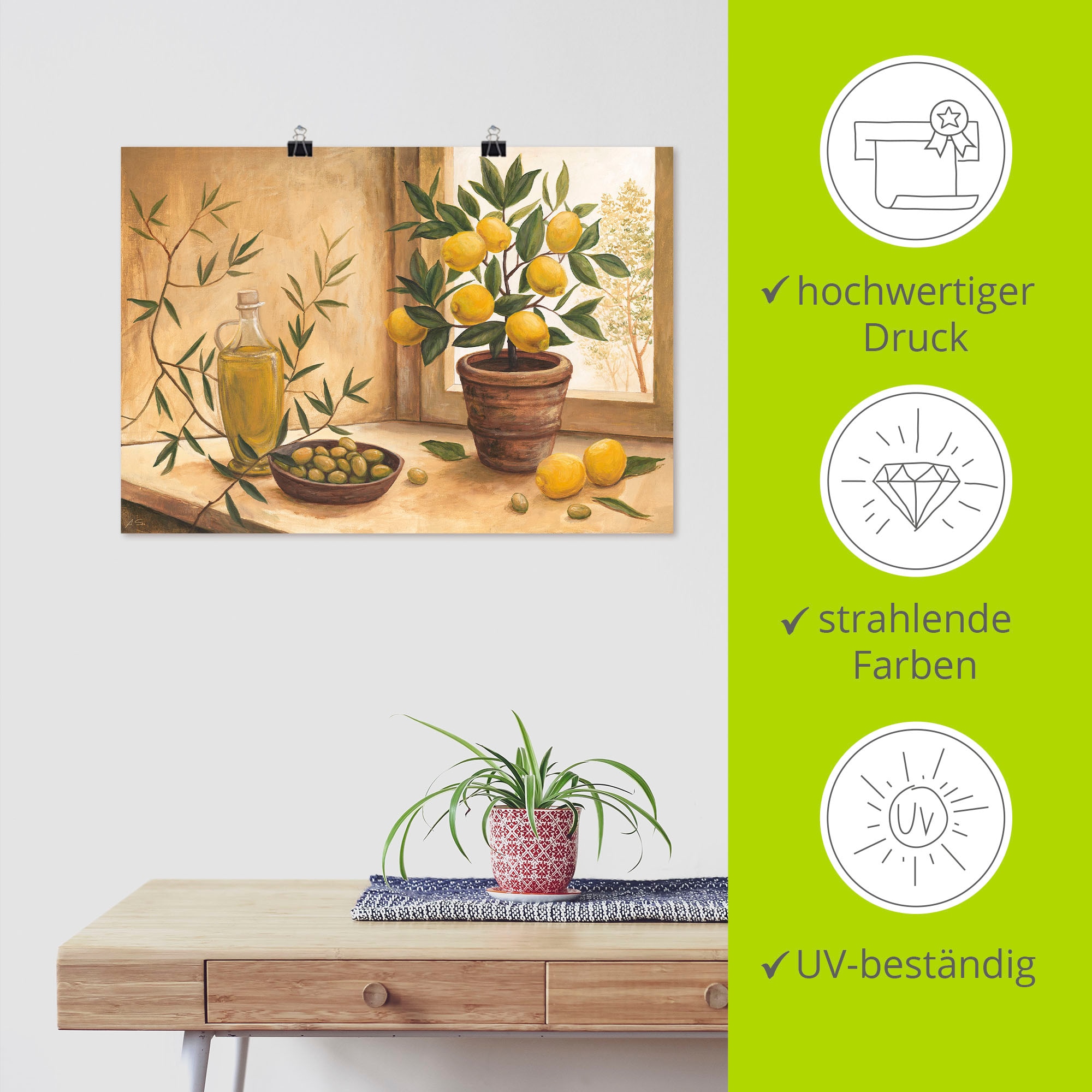 Artland Wandbild »Oliven und Zitronen« Arrangements 1 Stk. tlg. als Alubild, Leinwandbild, Poster in verschied. Grössen