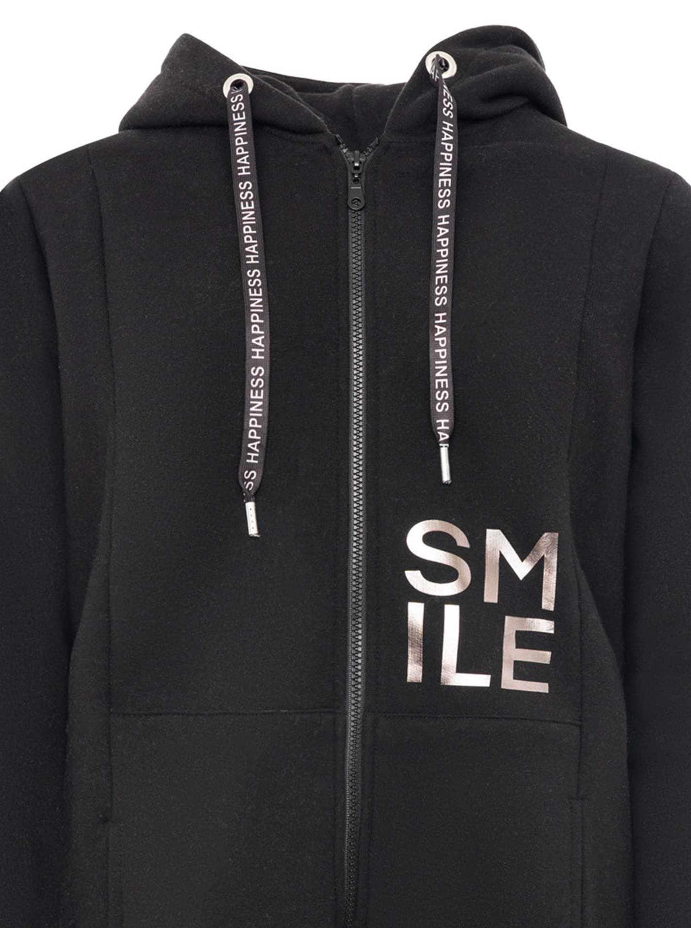 Zwillingsherz Kurzmantel »"Alissa Shiny"« Kapuze, Reissverschluss, glänzender Print, bedrucktes Band