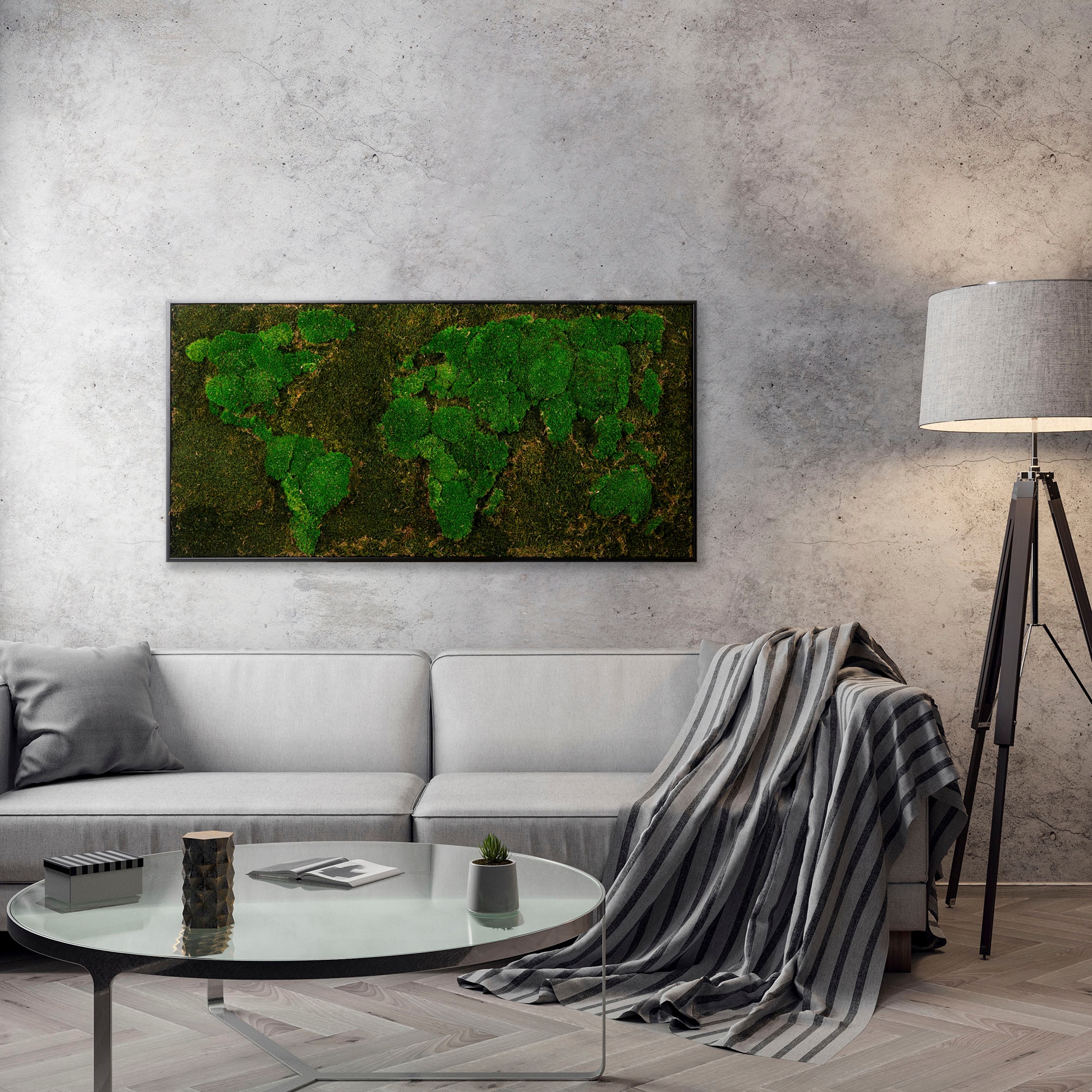 Bönninghoff Bild mit Rahmen »Moos«, Weltkarte, (1 St.), jedes Bild ein  Unikat, BxH: 120x60 cm günstig kaufen