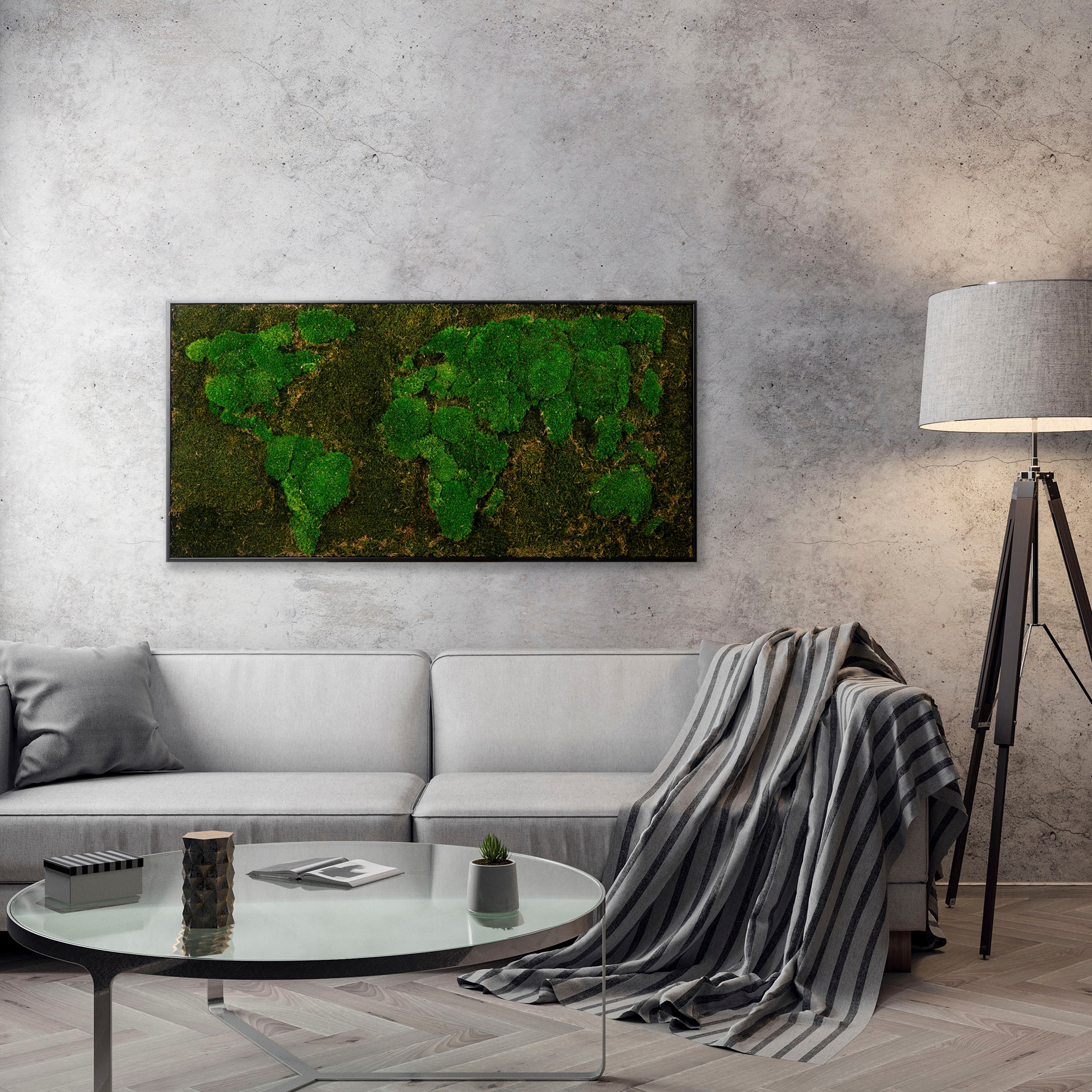 Image of Bönninghoff Bild mit Rahmen "Moos" 1 Stk. tlg. jedes Bild ein Unikat, BxH: 120x60 cm