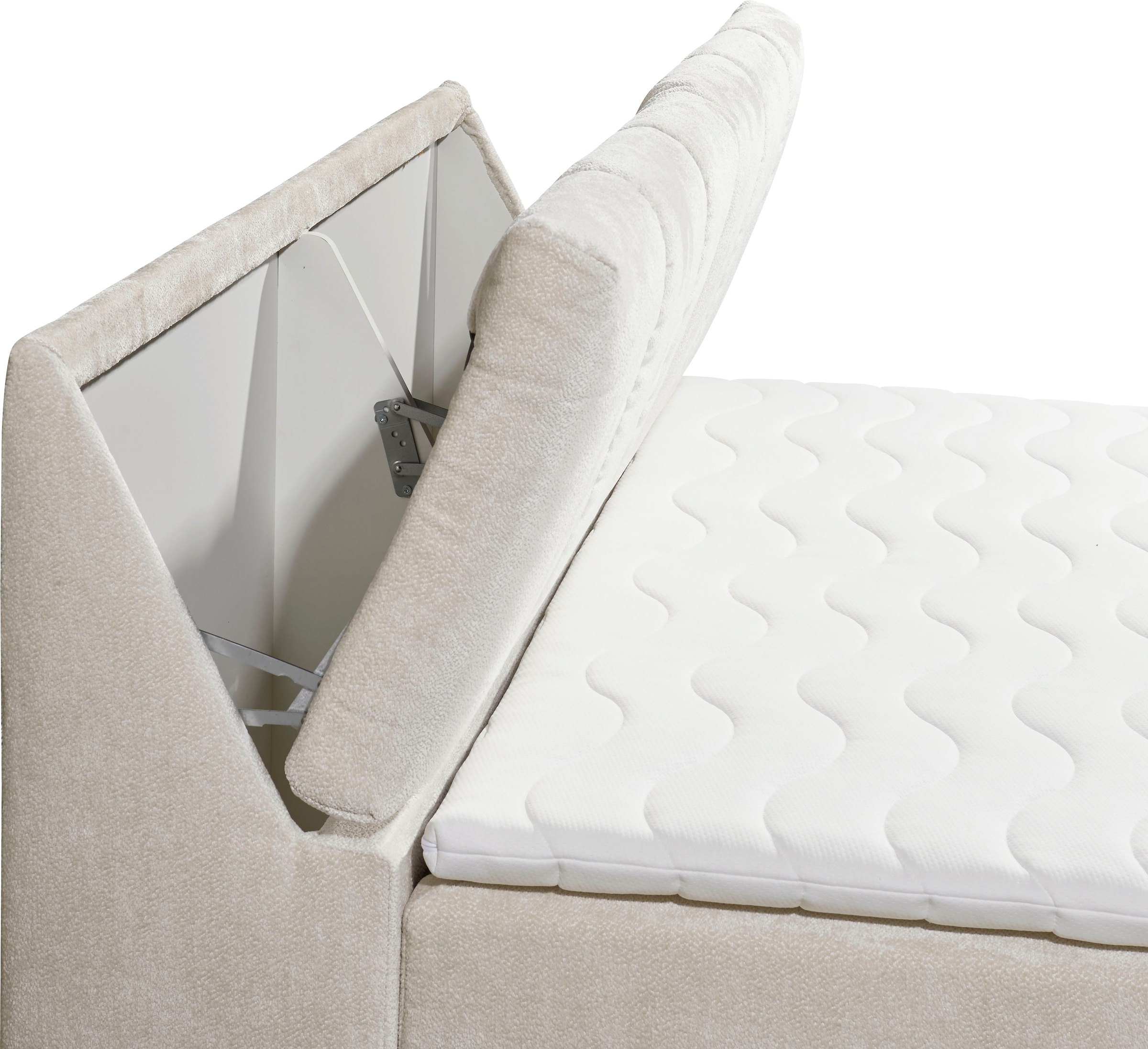 ED EXCITING DESIGN Boxbett »Valencia«, inkl. Bettkasten und Stauraum im Kopfteil