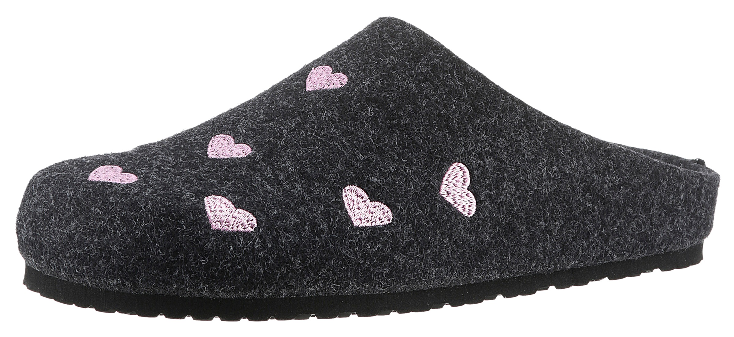 Aniston SHOES Sabot  chausson, pantoufle maison avec broderie de petits cœurs