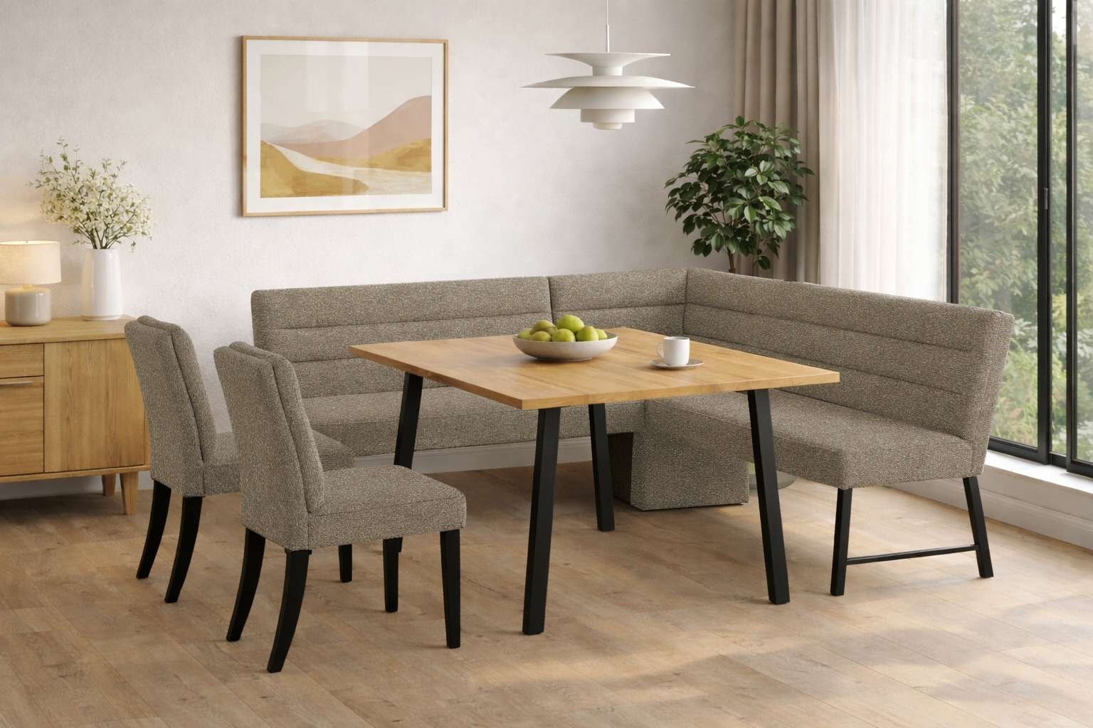 GOODproduct Banc d'angle »Oregon Küchenbank, Polsterbank, Esszimmerbank, 177x140 cm« Moderne Bank und  Farben, Sitzplatzanzahl: 4/5, Frei in Raum stellbar