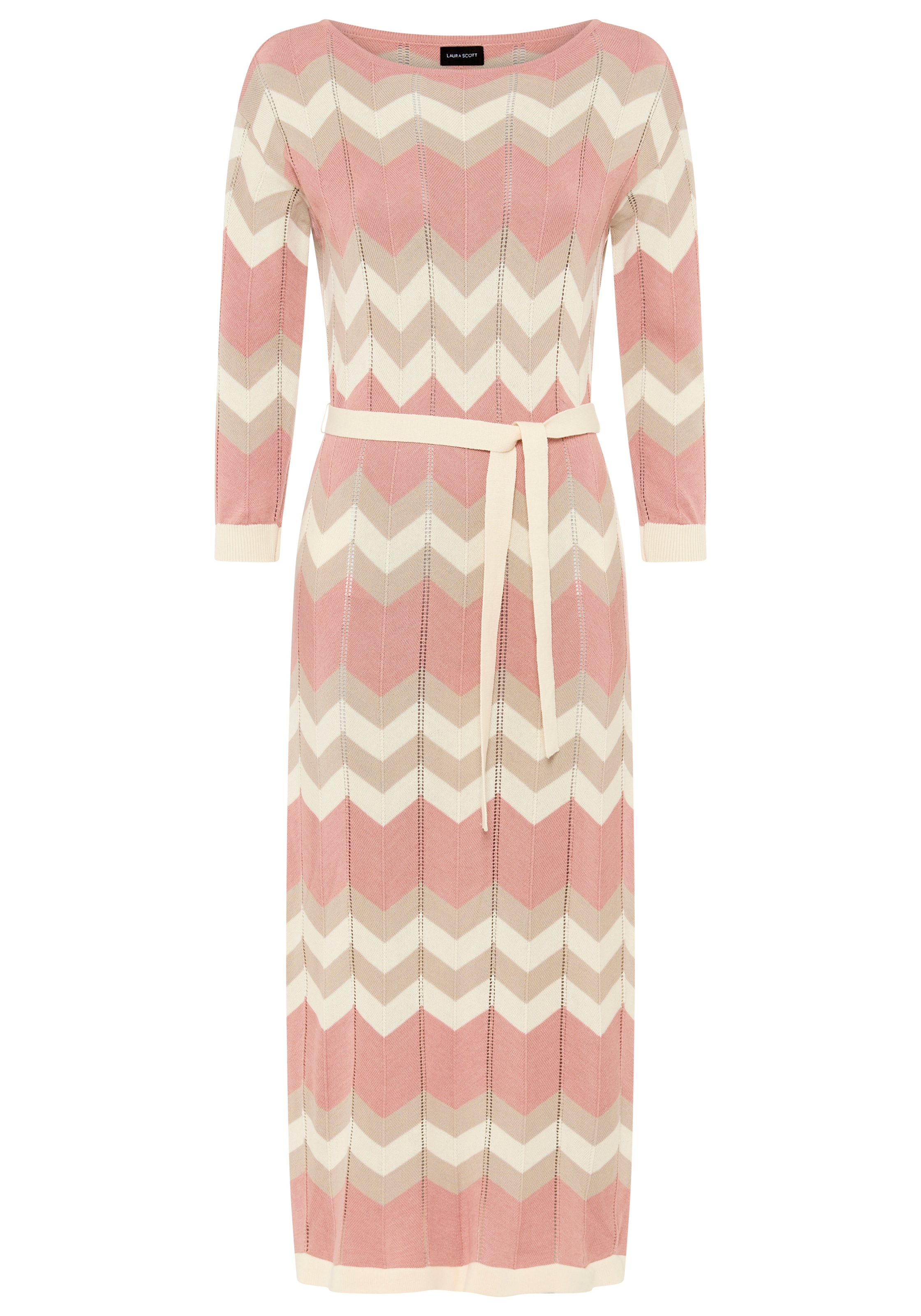 Laura Scott Robe en tricot mit modernem Zickzack-Muster