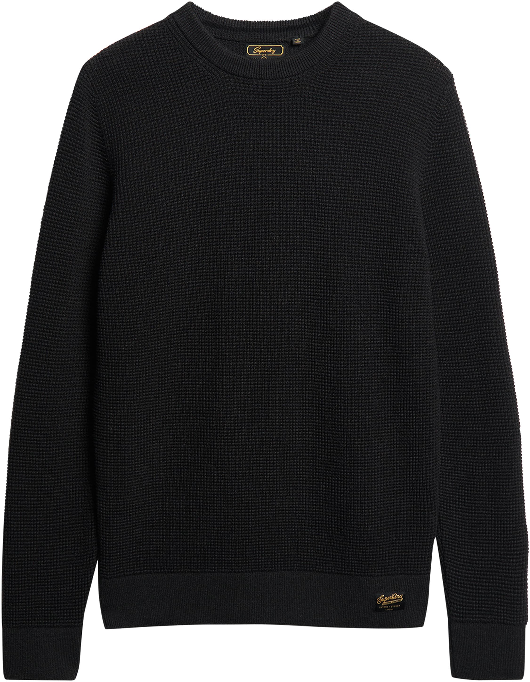 Superdry Pull en tricot »TEXTURED CREW KNIT JUMPER« mit strukturiertem Waffelstrickmuster