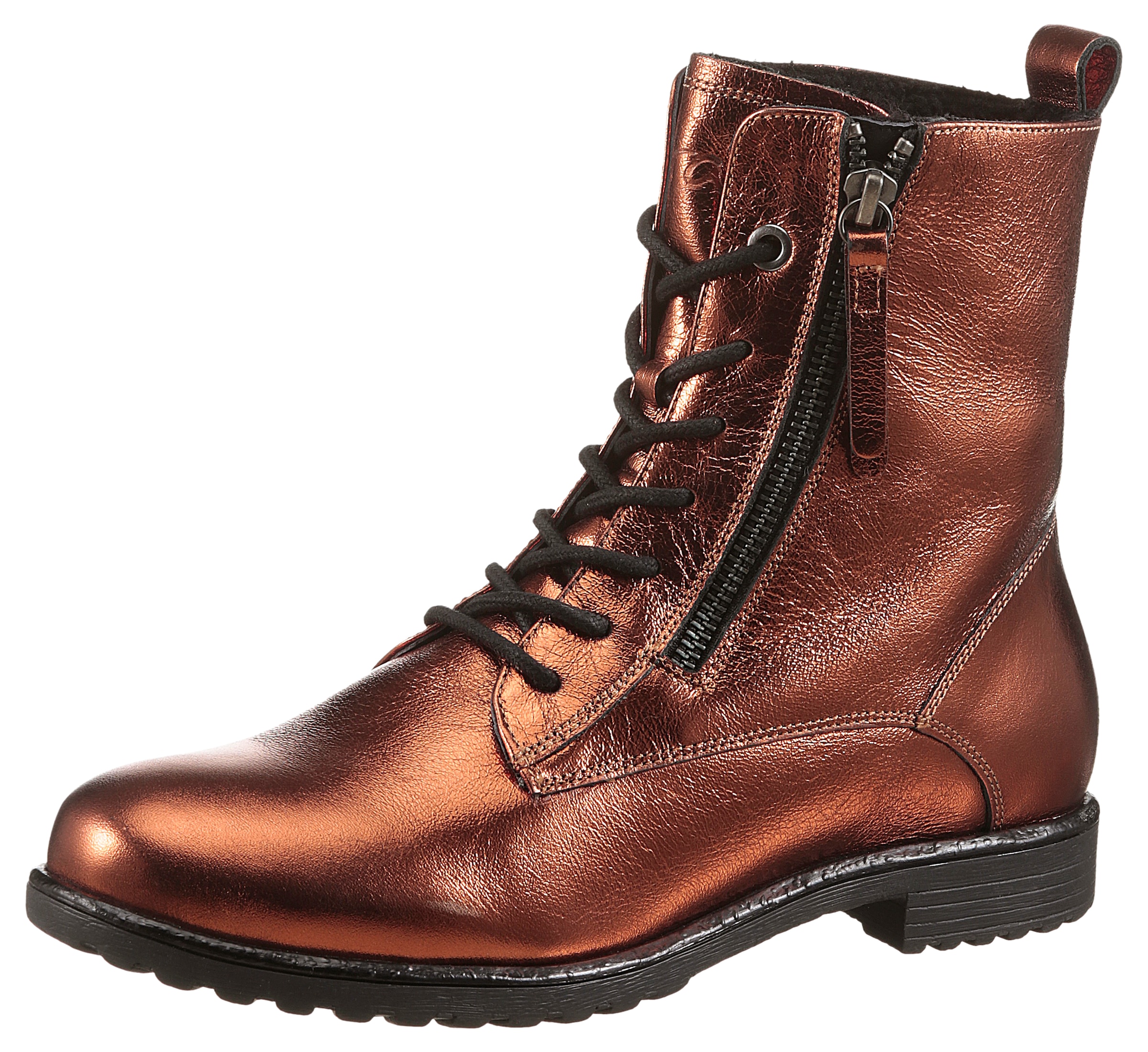 Image of Ara Schnürboots "LIVERPOOL" Kurzstiefel, Biker Boots in Bequemweite G (= weit)